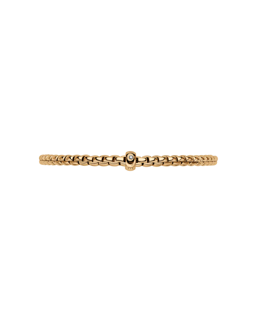 Fope Flex'It Eka 18ct Yellow Gold 0.01ct Diamond Set Bracelet Medium - Image 2