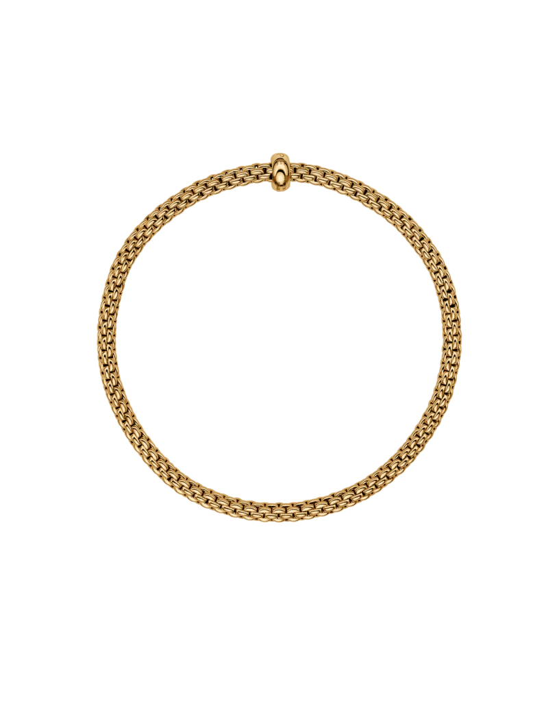 Fope Flex'It  Prima 18ct Yellow Gold 0.01ct Diamond Set Bracelet Small - Image 2