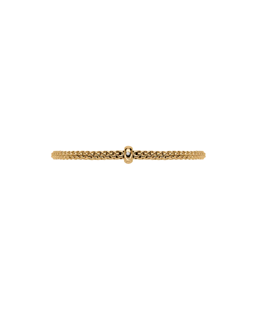 Fope Flex'It  Prima 18ct Yellow Gold 0.01ct Diamond Set Bracelet Small - Image 3