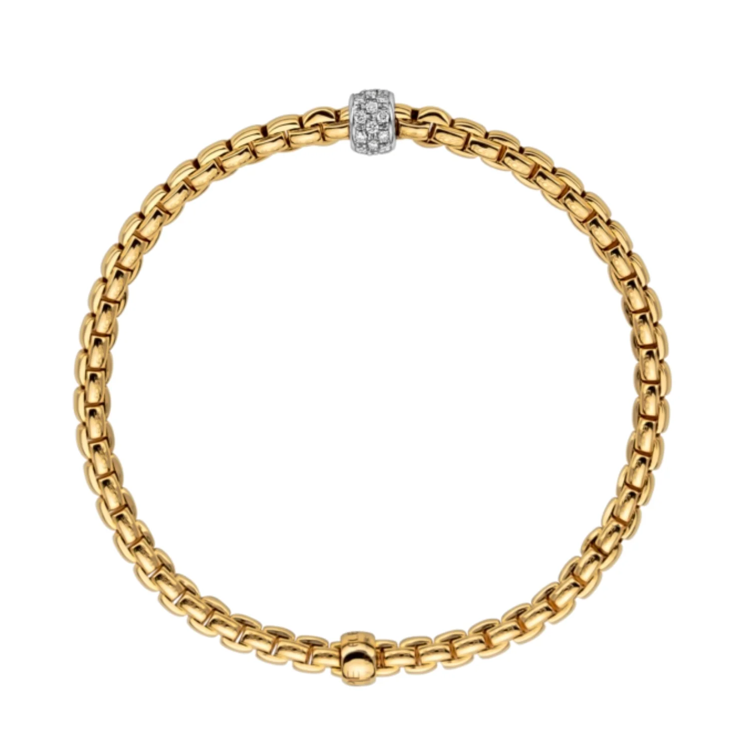 Fope Flex'It 18ct Yellow Gold 0.19ct Diamond Set Bracelet Medium - Image 2