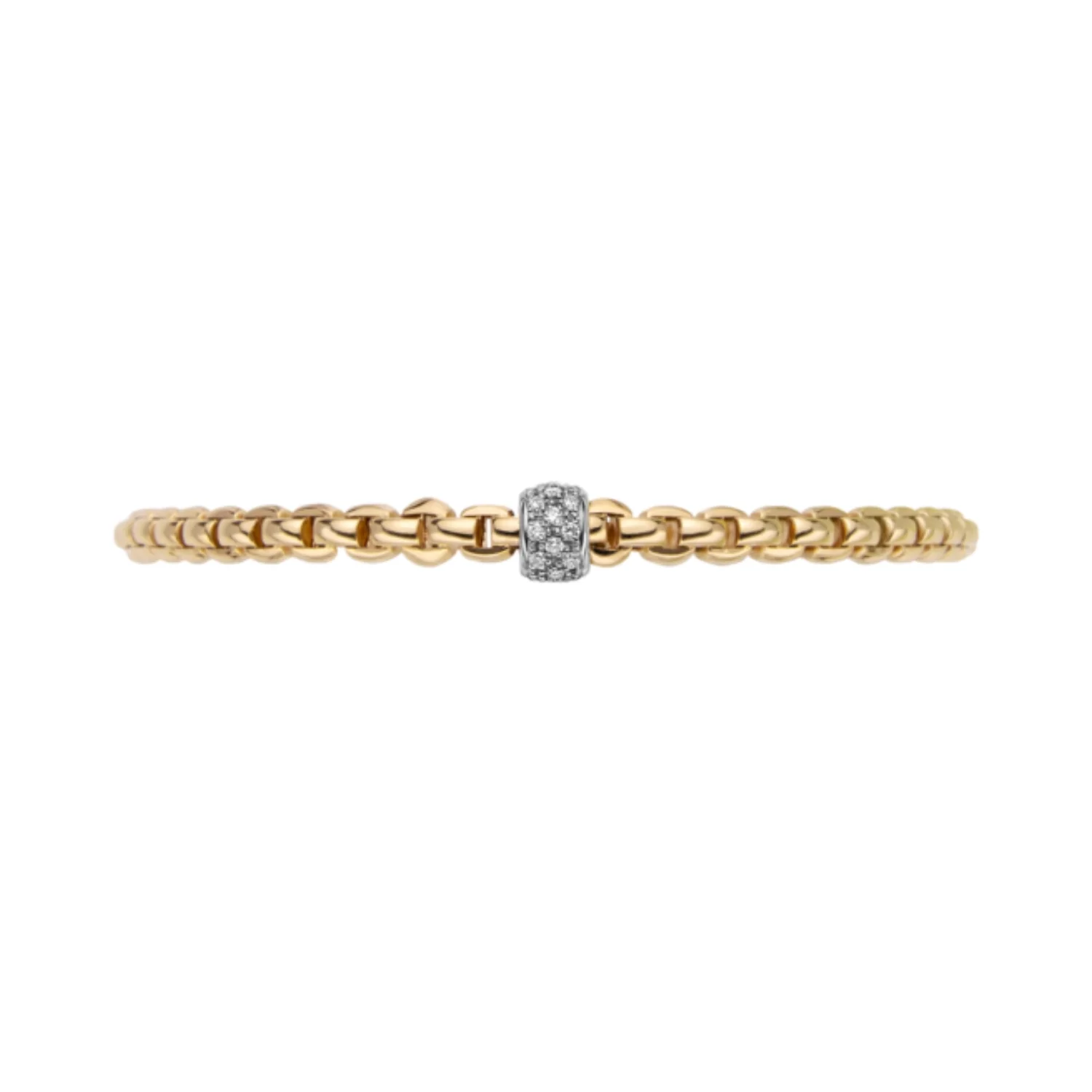 Fope Flex'It 18ct Yellow Gold 0.19ct Diamond Set Bracelet Medium - Image 3