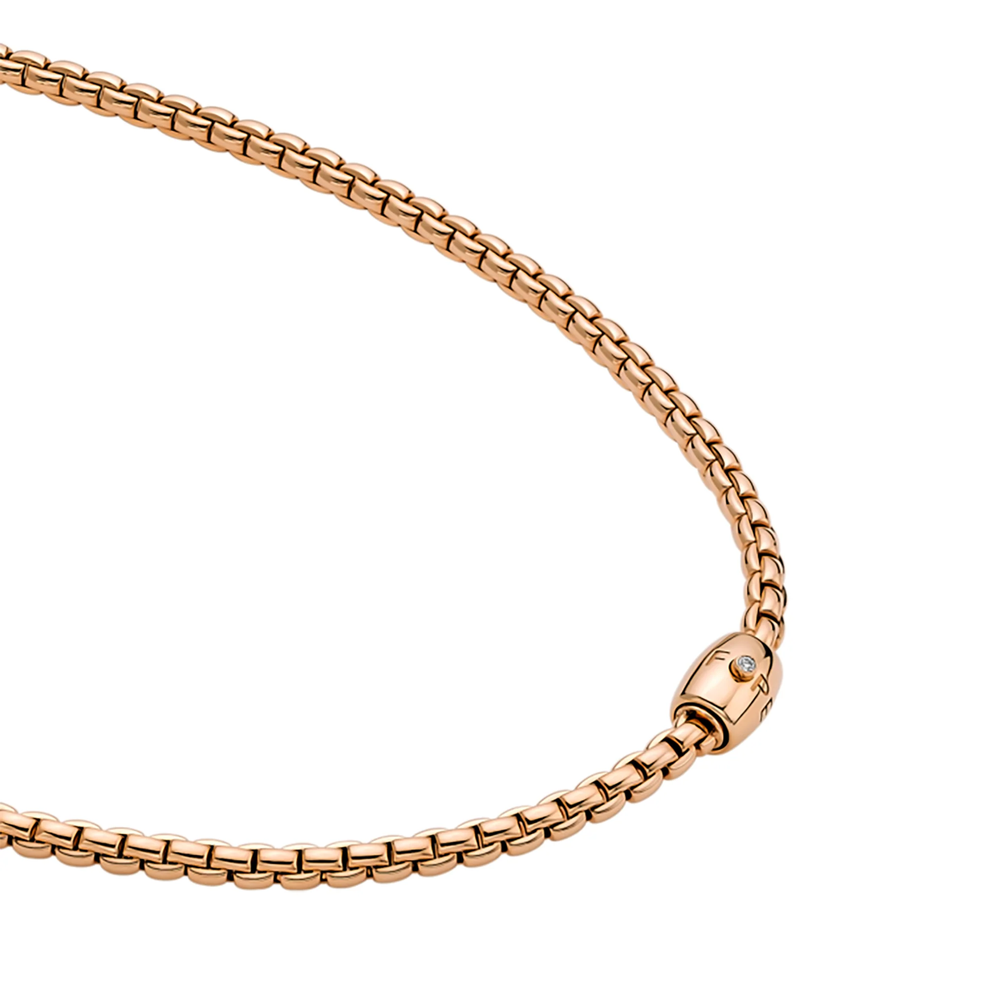 FOPE Flex'it Eka 18ct Rose Gold 0.01ct Diamond Set Ornamental Clasp 40cm Necklace - Image 2