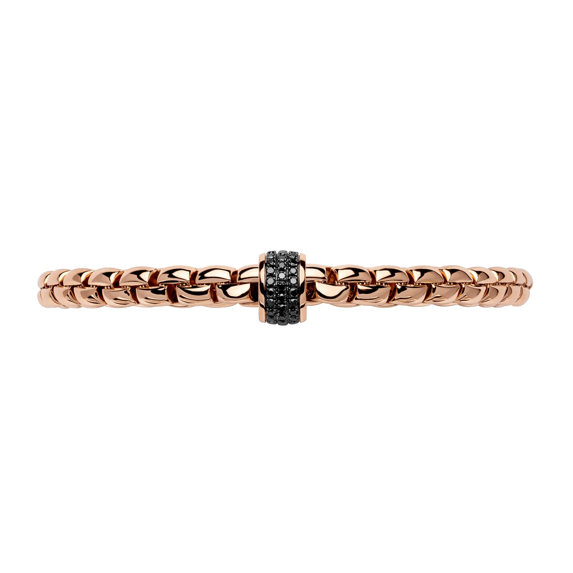 FOPE Flex'it Eka 18ct Rose Gold 0.56ct Black Diamond Set Bracelet Large - Image 3