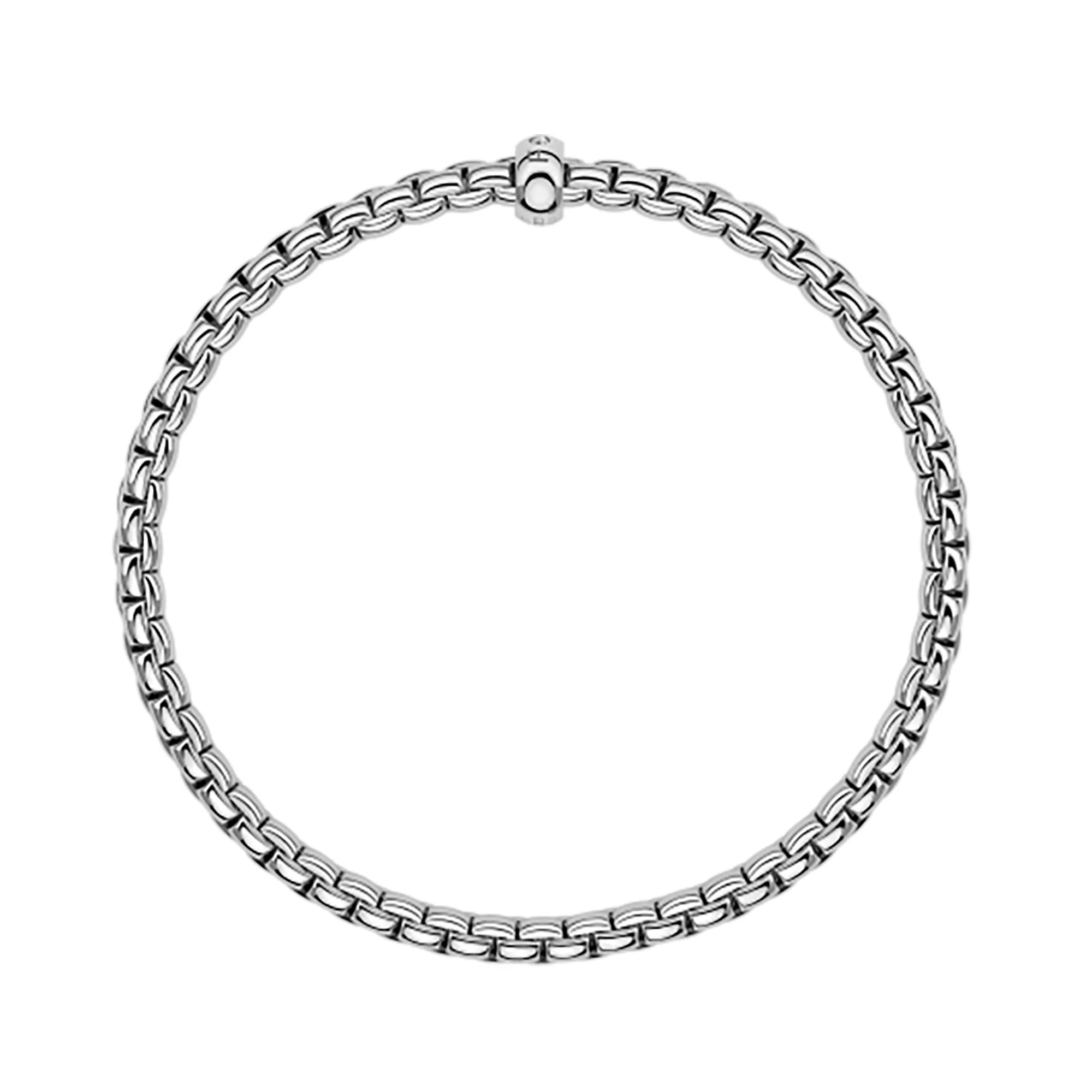 FOPE Flex'it Eka 18ct White Gold 0.01ct Diamond Set Bracelet Medium - Image 2