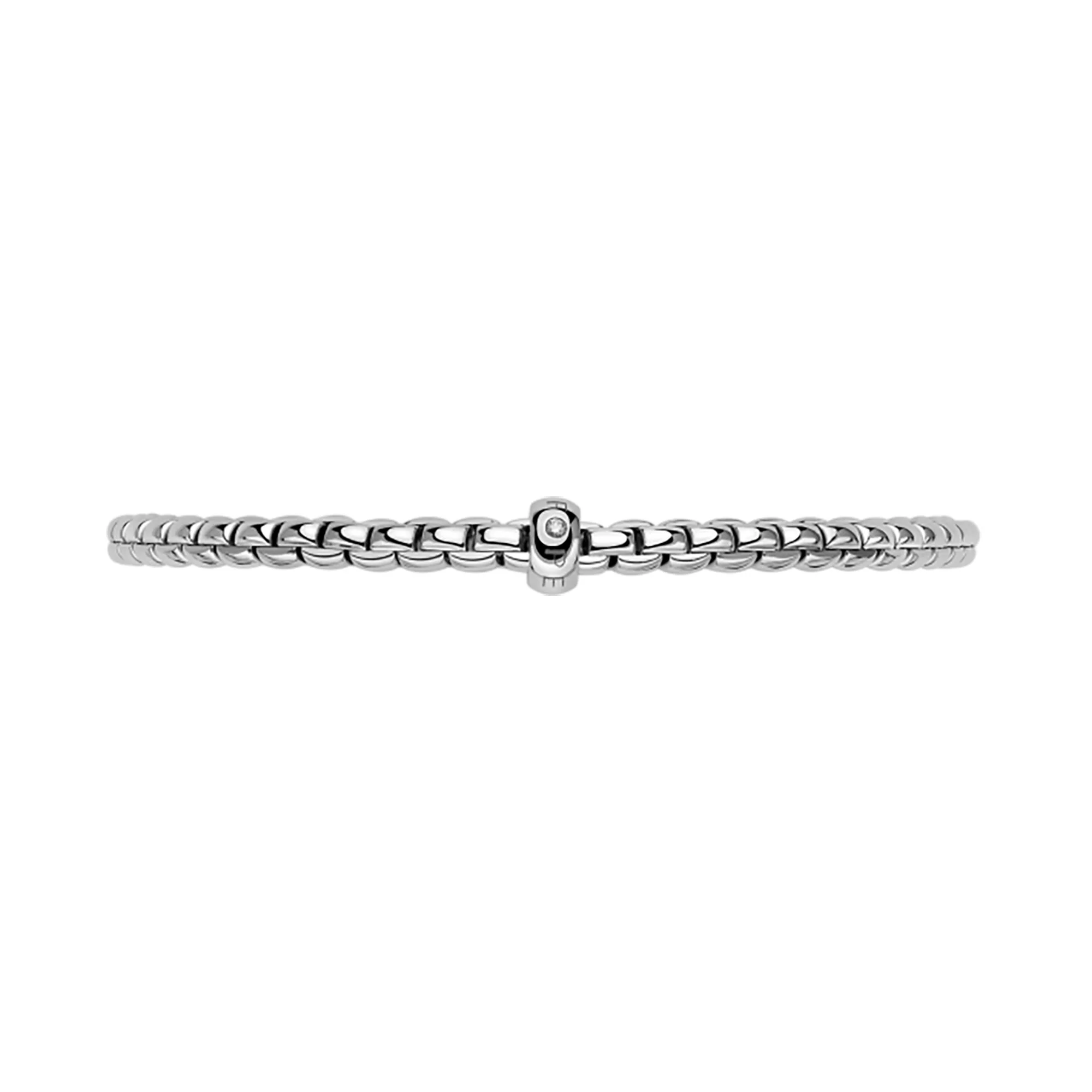 FOPE Flex'it Eka 18ct White Gold 0.01ct Diamond Set Bracelet Medium - Image 3