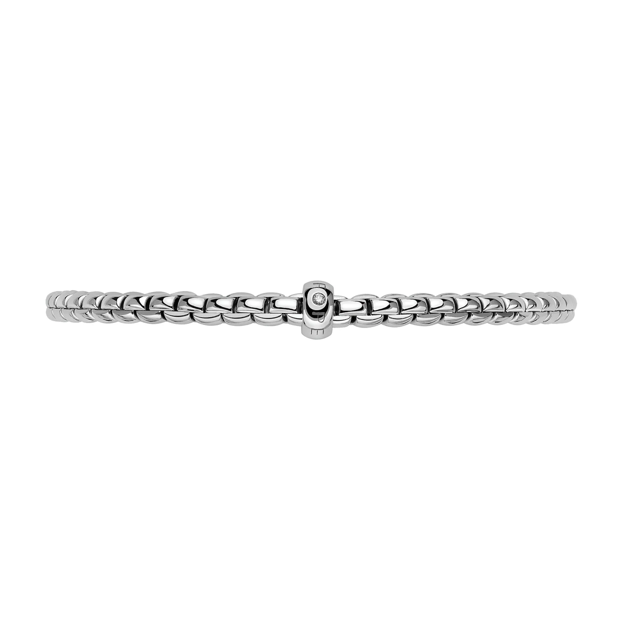 FOPE Flex'it Eka 18ct White Gold 0.01ct Diamond Set Bracelet Medium - Image 2