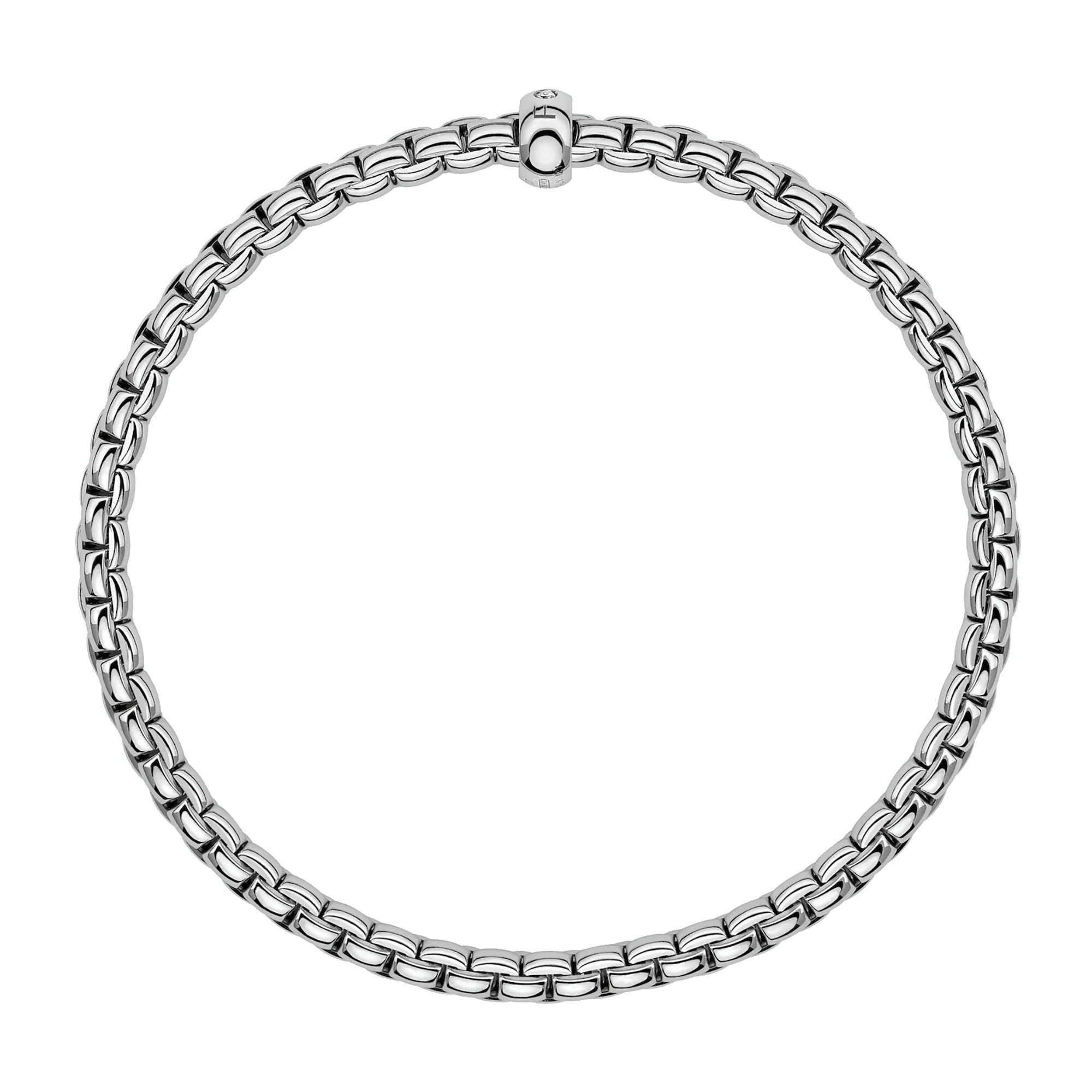 FOPE Flex'it Eka 18ct White Gold 0.01ct Diamond Set Bracelet Medium - Image 3
