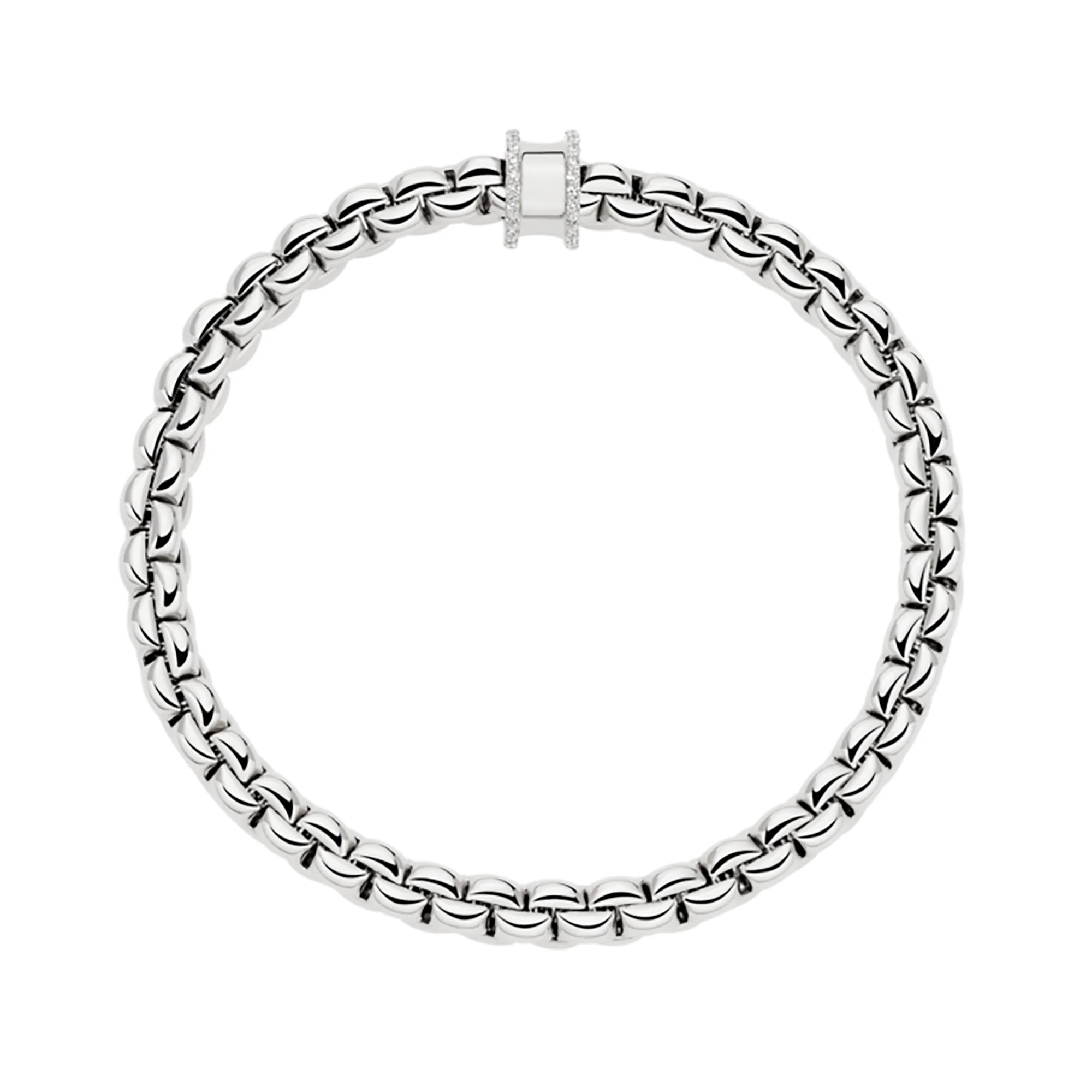 FOPE Flex'it Eka 18ct White Gold 0.17ct Diamond Set Bracelet Medium - Image 2