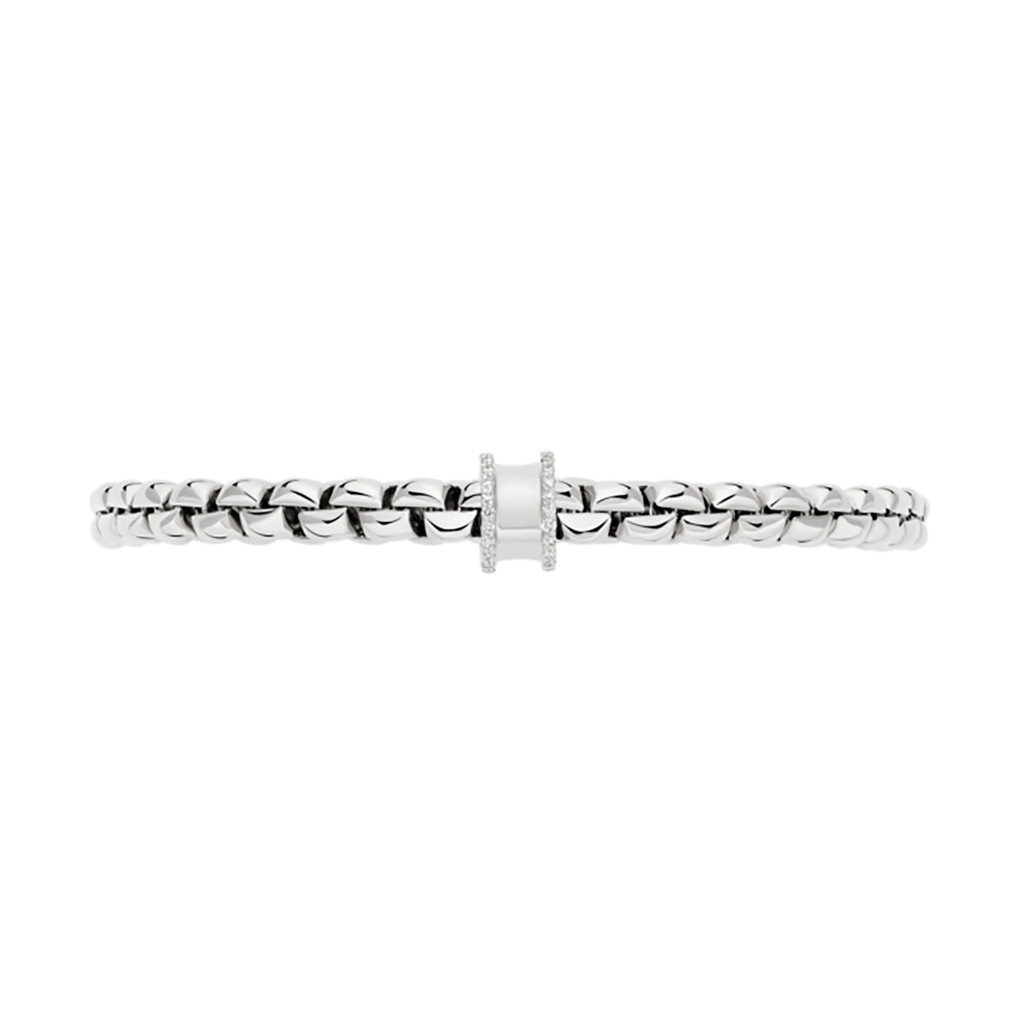 FOPE Flex'it Eka 18ct White Gold 0.17ct Diamond Set Bracelet Medium - Image 3