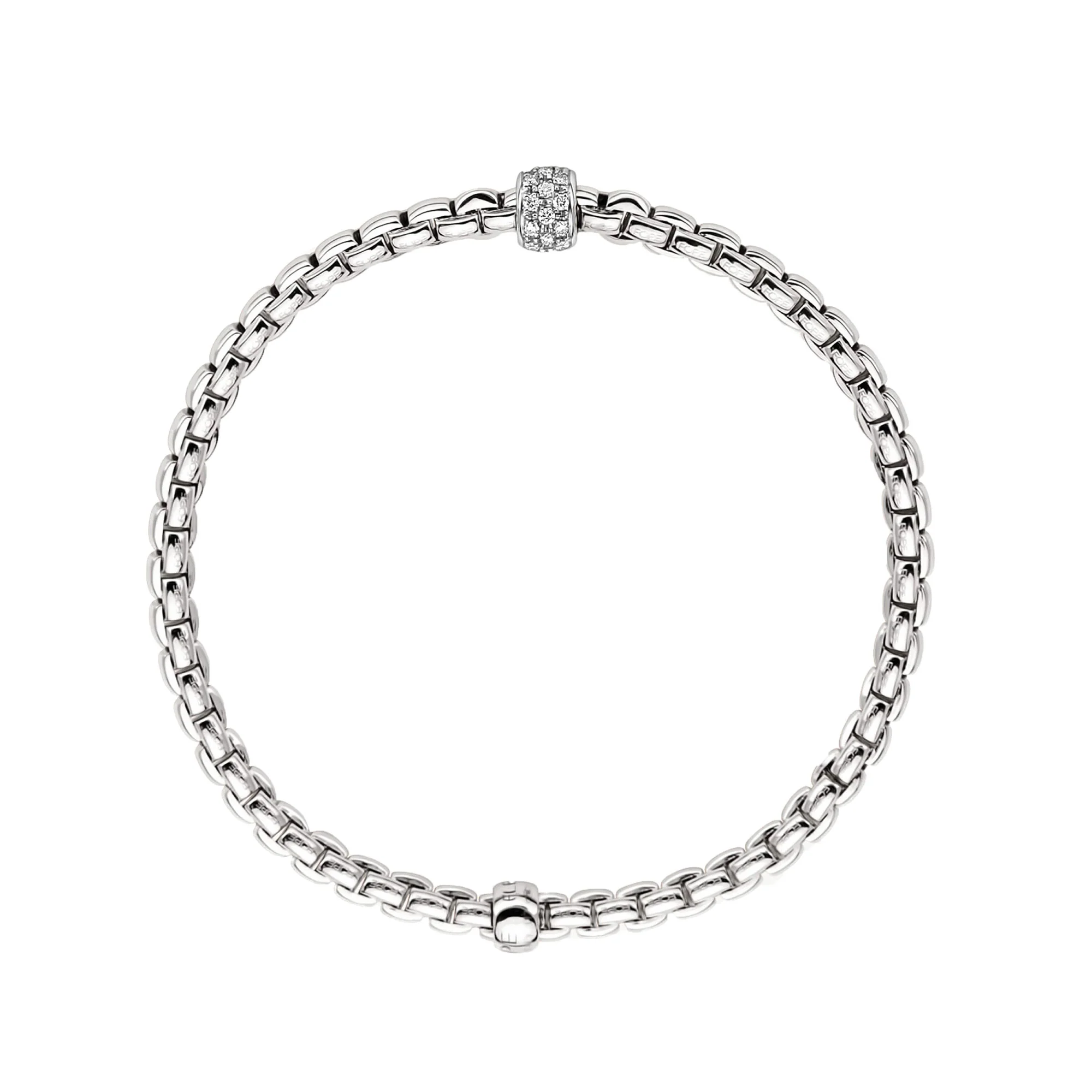 FOPE Flex'it Eka 18ct White Gold 0.19ct Diamond Set Bracelet Medium - Image 2