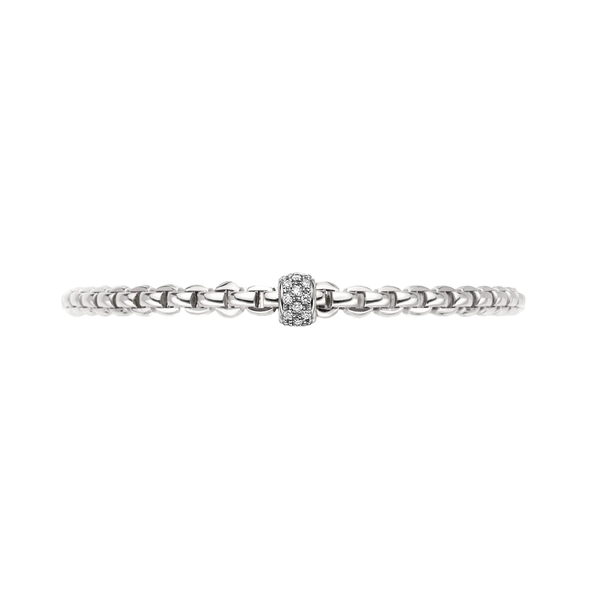 FOPE Flex'it Eka 18ct White Gold 0.19ct Diamond Set Bracelet Medium - Image 3