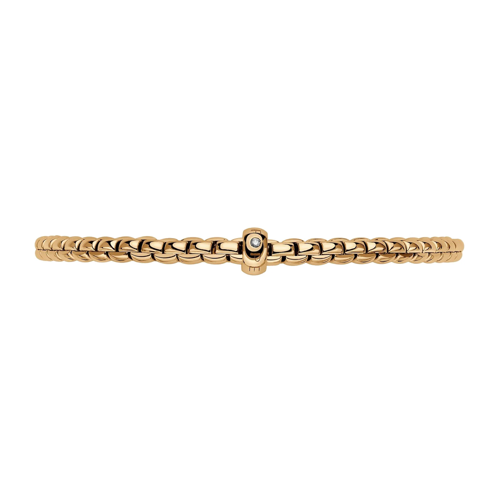 FOPE Flex'it Eka 18ct Yellow Gold 0.01ct Diamond Set Bracelet Medium - Image 3