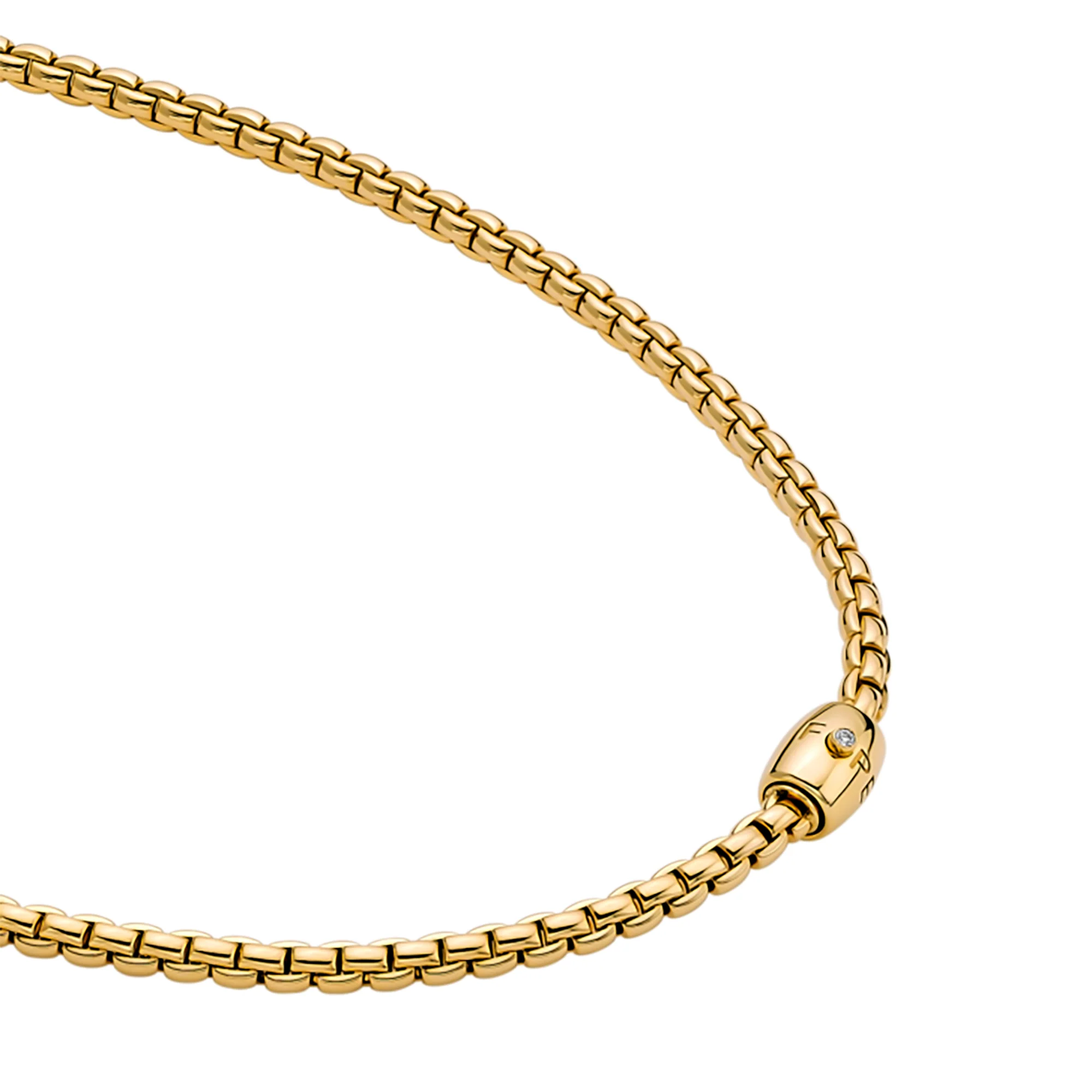 FOPE Flex'it Eka 18ct Yellow Gold 0.01ct Diamond Set Ornamental Clasp Necklace 37cm - Image 2