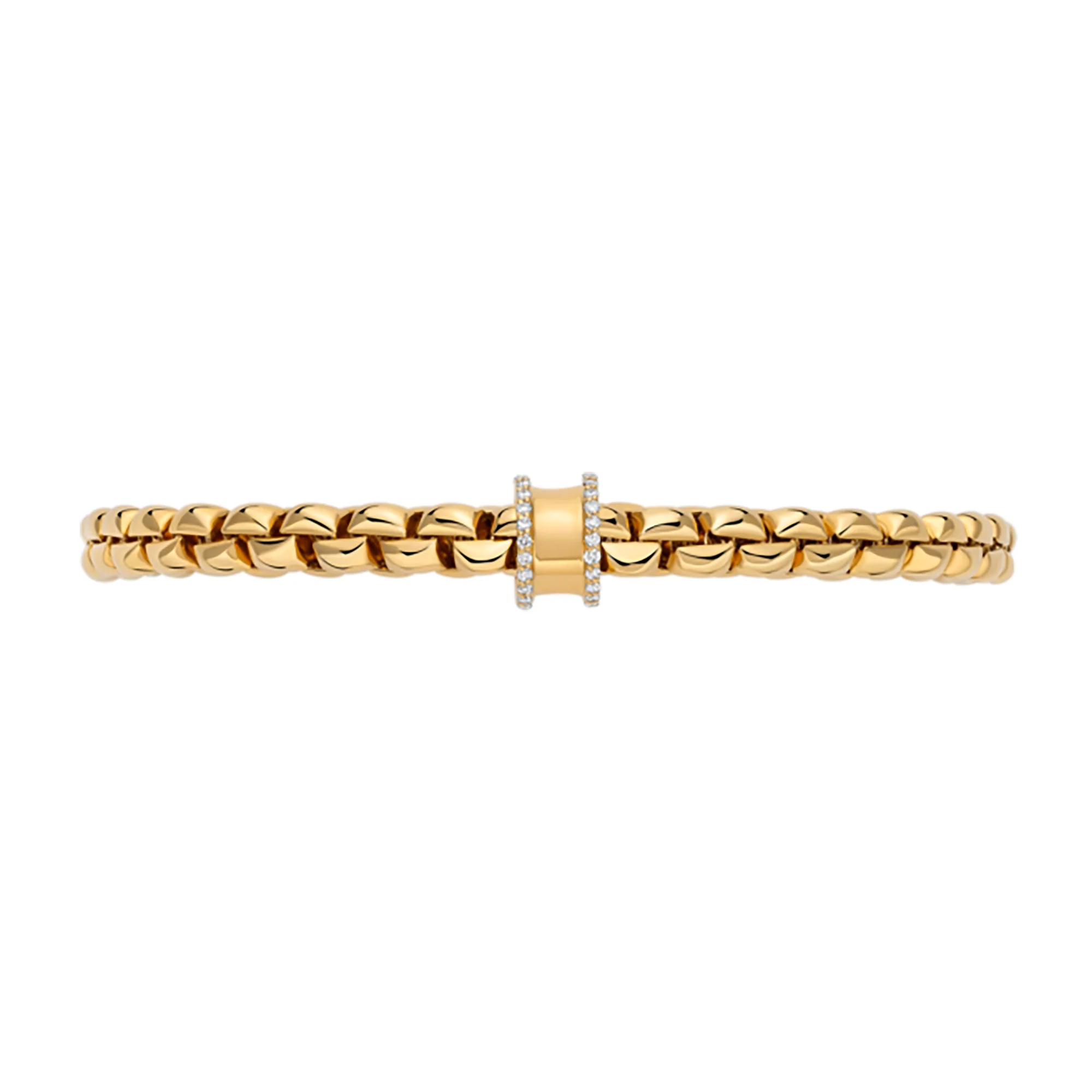 FOPE Flex'it Eka 18ct Yellow Gold 0.17ct Diamond Set Bracelet Medium - Image 3