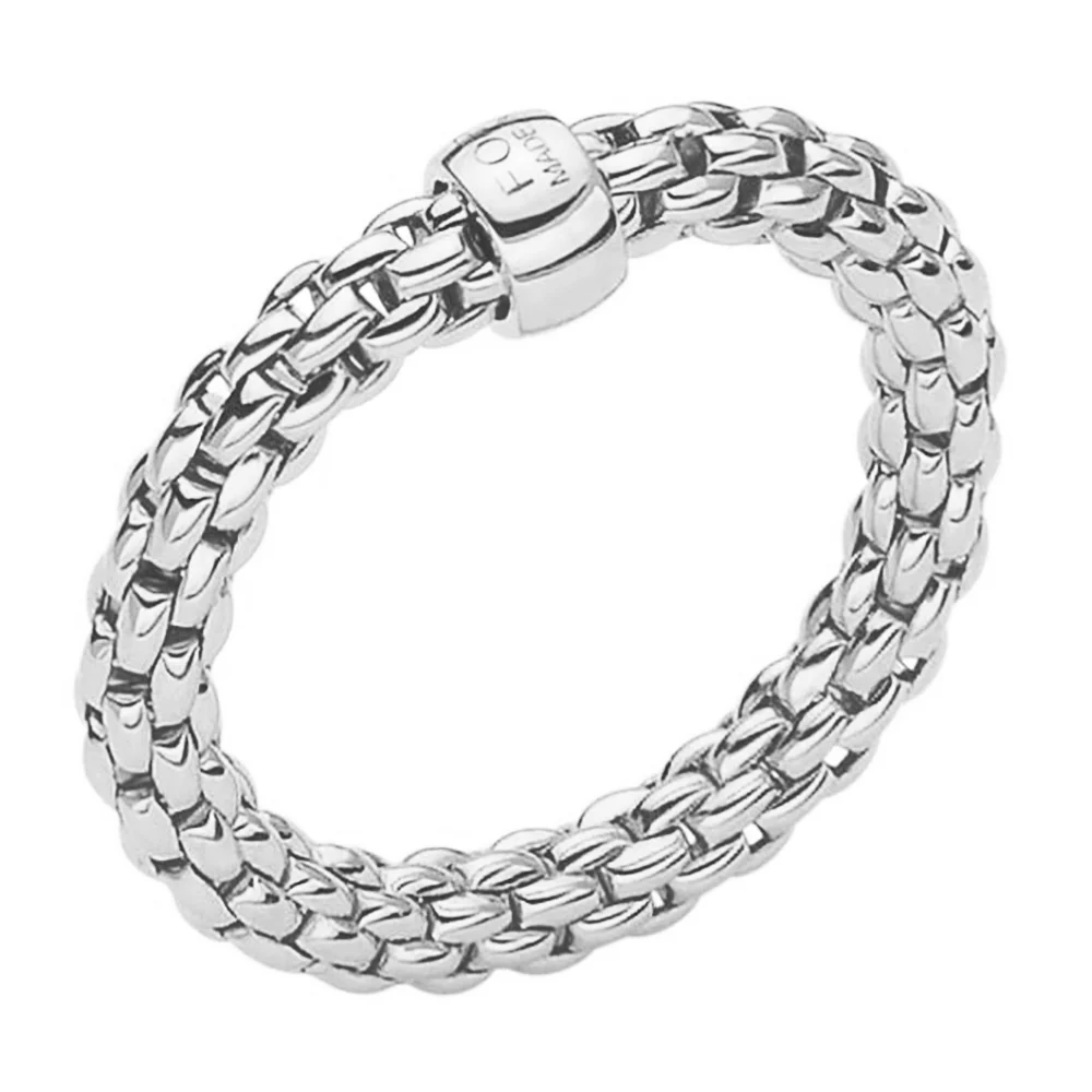 FOPE Flex'it Essentials 18ct White Gold Ring Medium