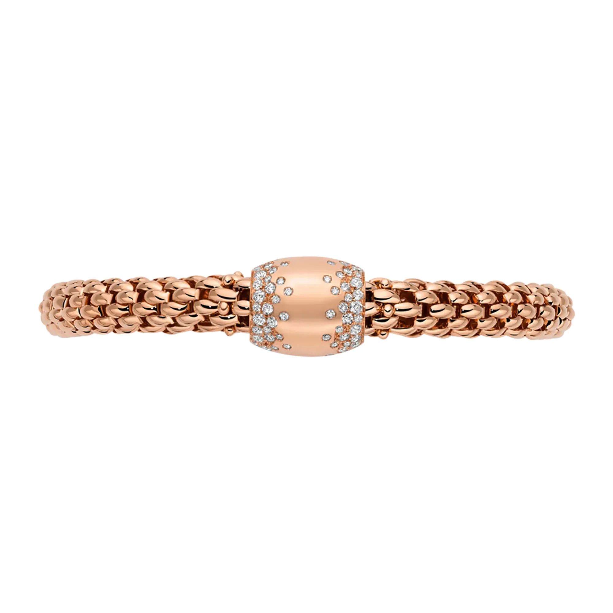 FOPE Flex'it Love Nest 18ct Rose Gold 1.07ct Diamond Set Bracelet Medium - Image 3