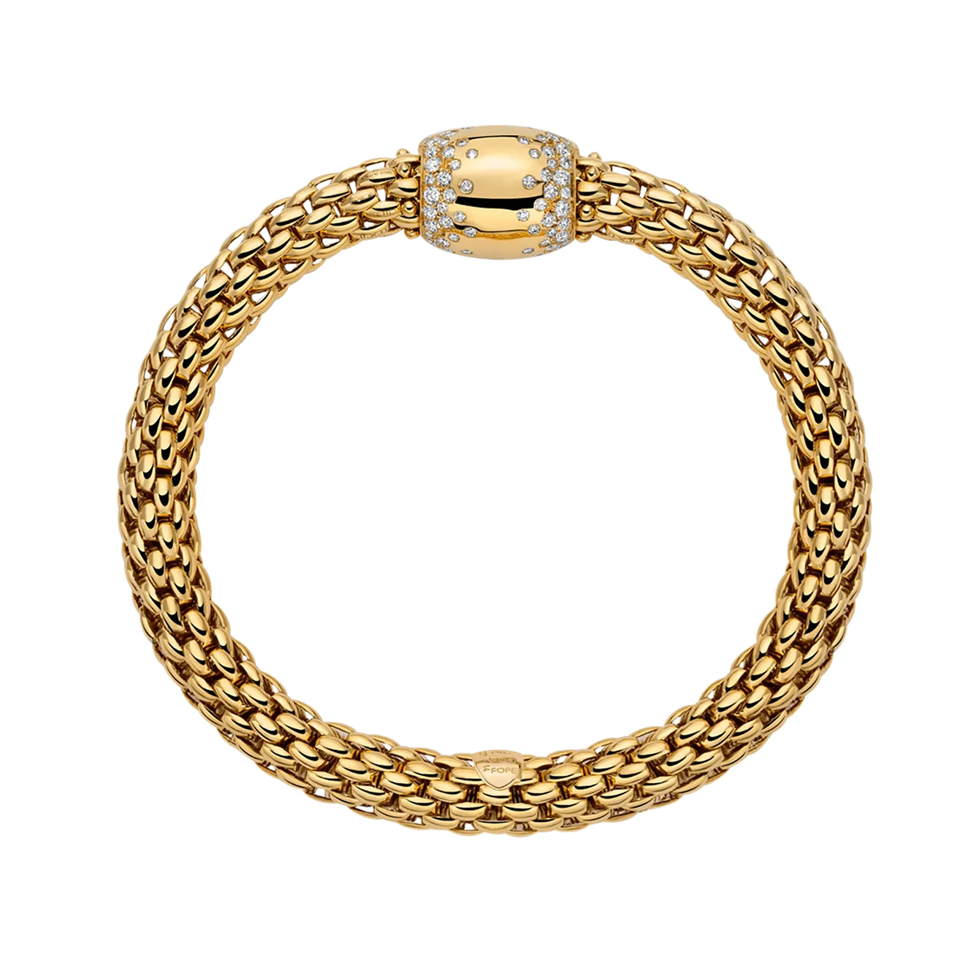 FOPE Flex'it Love Nest 18ct Yellow Gold 1.07ct Diamond Set Bracelet Medium - Image 2