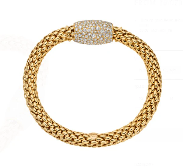FOPE Flex'it Love Nest 18ct Yellow Gold Diamond Pave Bracelet - Image 3