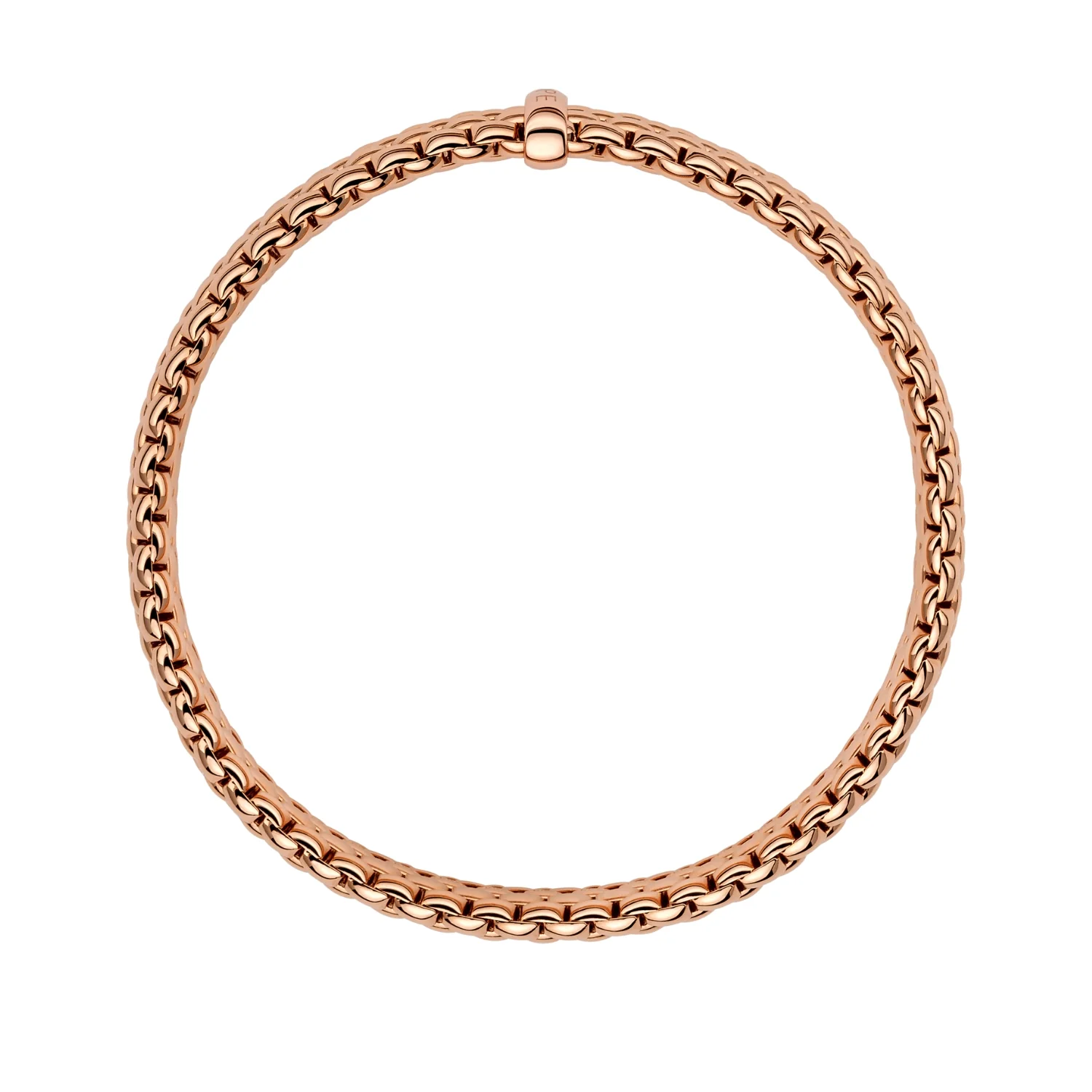 FOPE Flex'it Panorama 18ct Rose Gold 0.01ct Diamond Set Bracelet Large - Image 3
