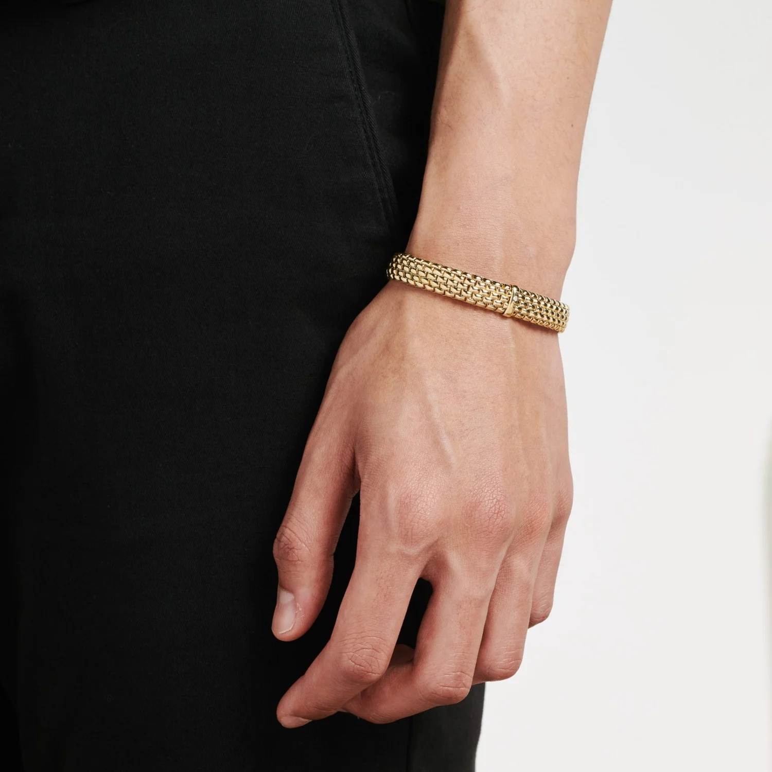 FOPE Flex'it Panorama 18ct Rose Gold 0.01ct Diamond Set Bracelet Large - Image 4