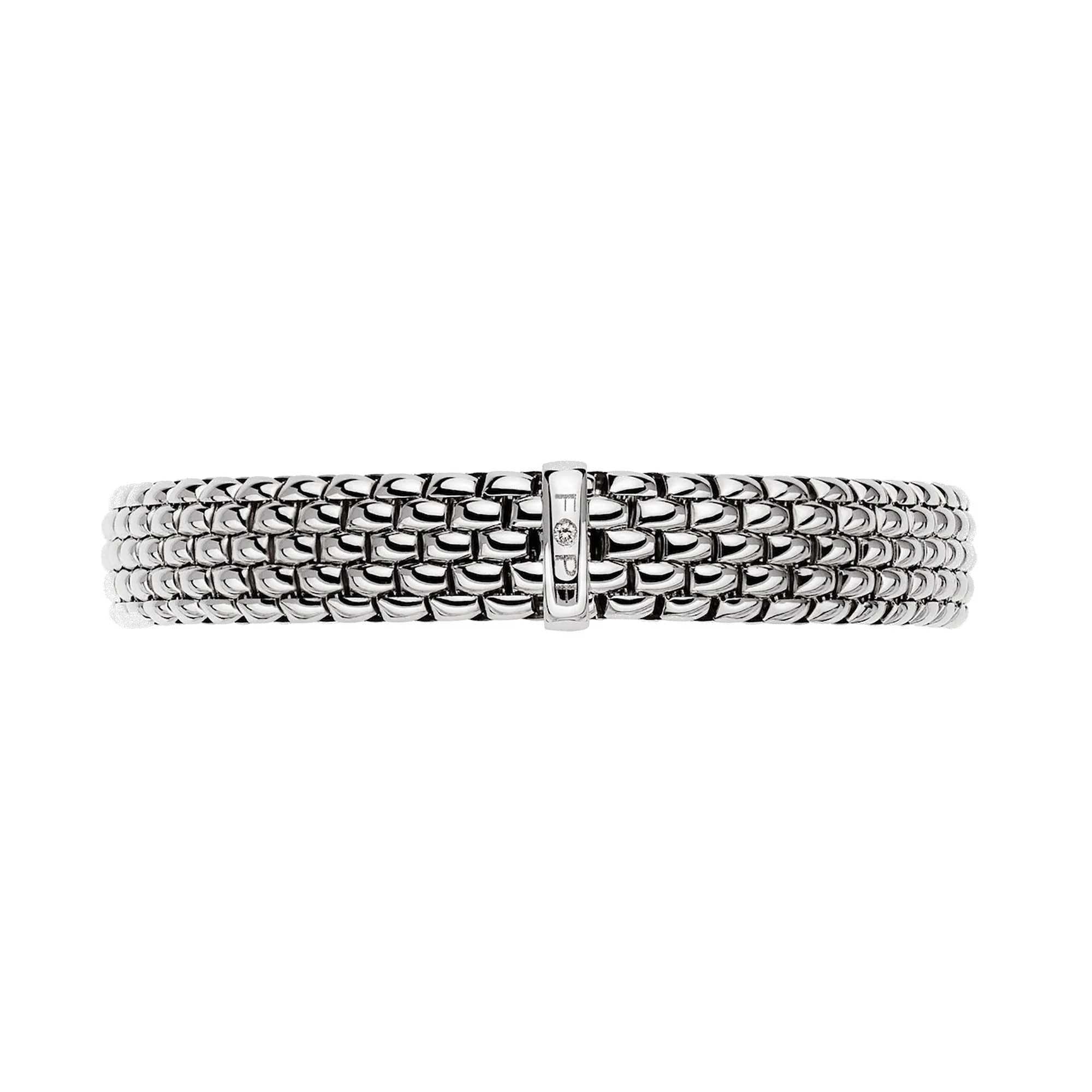 FOPE Flex'it Panorama 18ct White Gold 0.01ct Diamond Set Bracelet Small - Image 3
