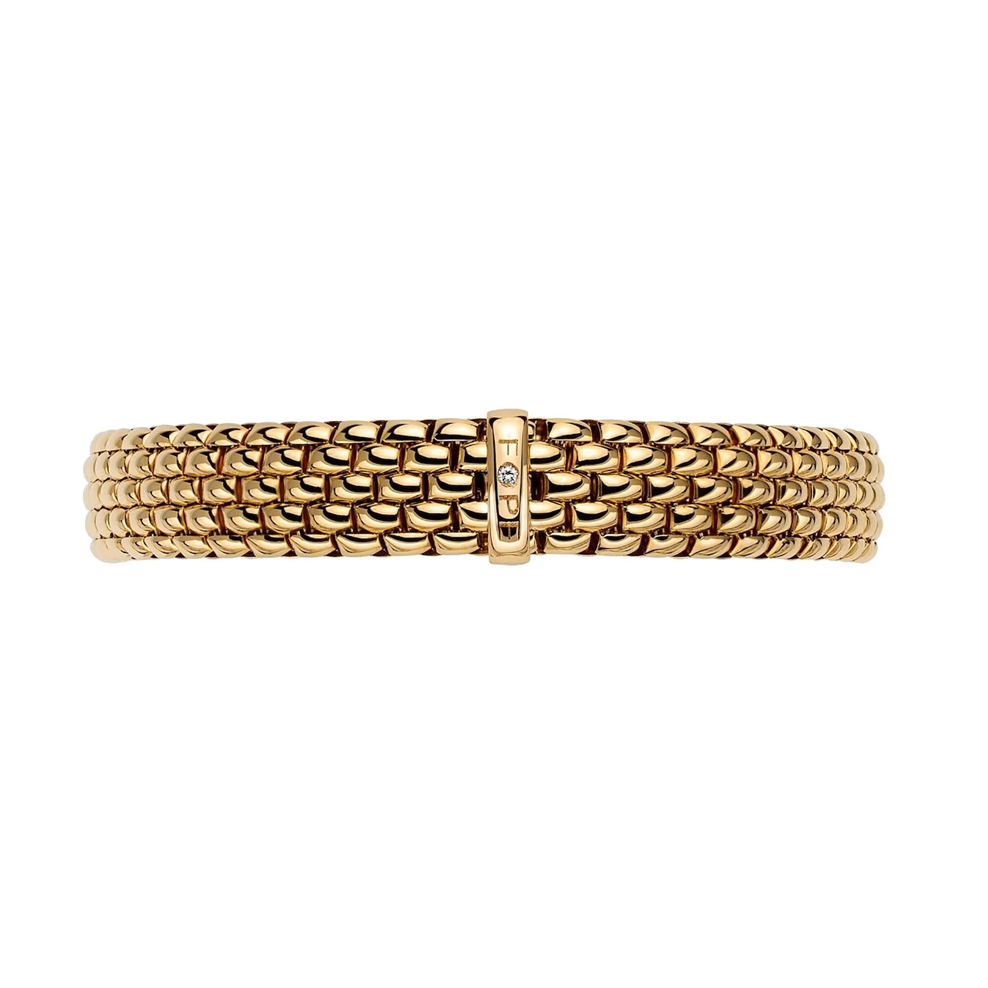 FOPE Flex'it Panorama 18ct Yellow Gold 0.01ct Diamond Set Bracelet Large - Image 3