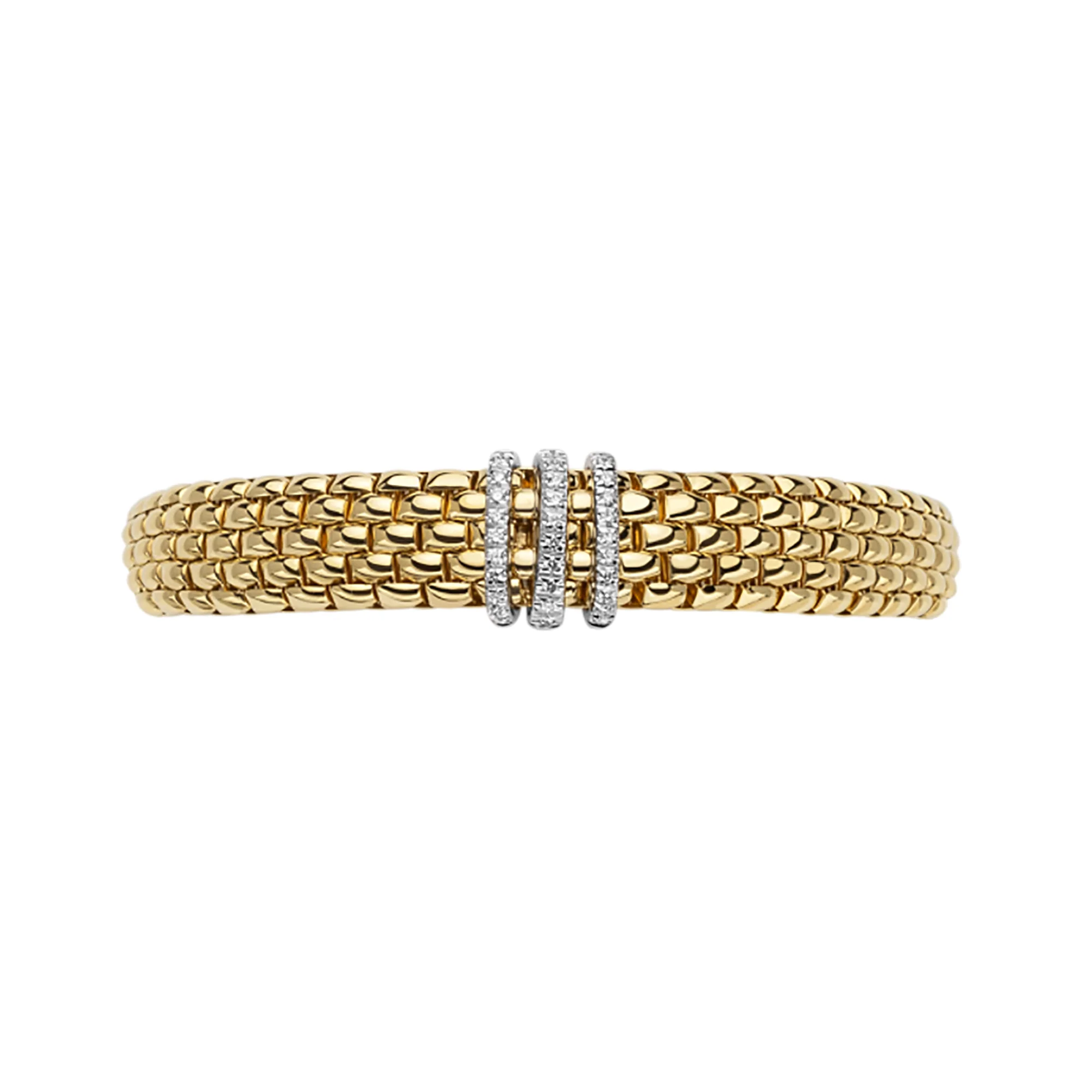 FOPE Flex'it Panorama 18ct Yellow Gold 0.23ct Diamond Set Bracelet Medium - Image 3