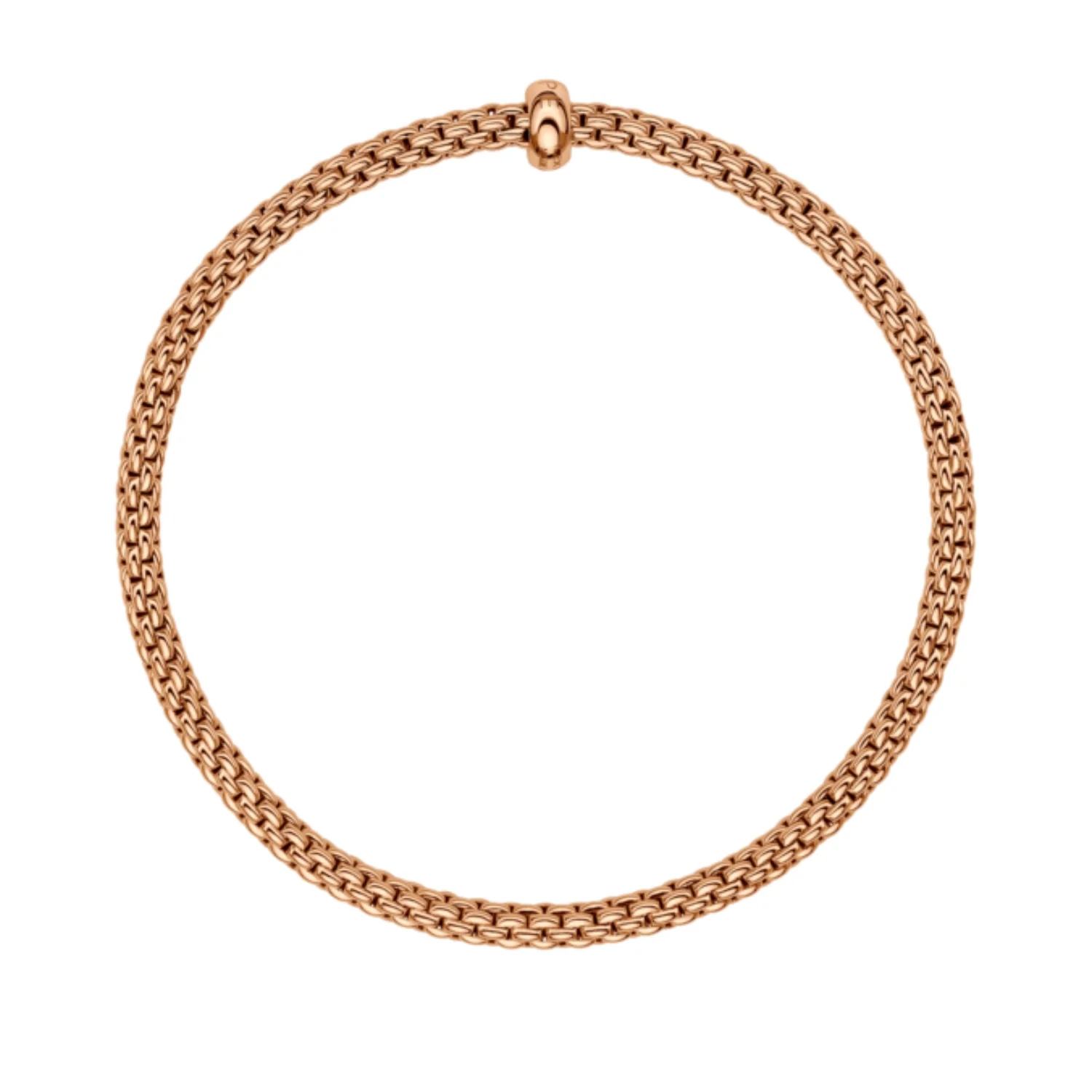 Fope Flex'It Prima 18ct Rose Gold 0.01ct Diamond Set Bracelet Medium - Image 2