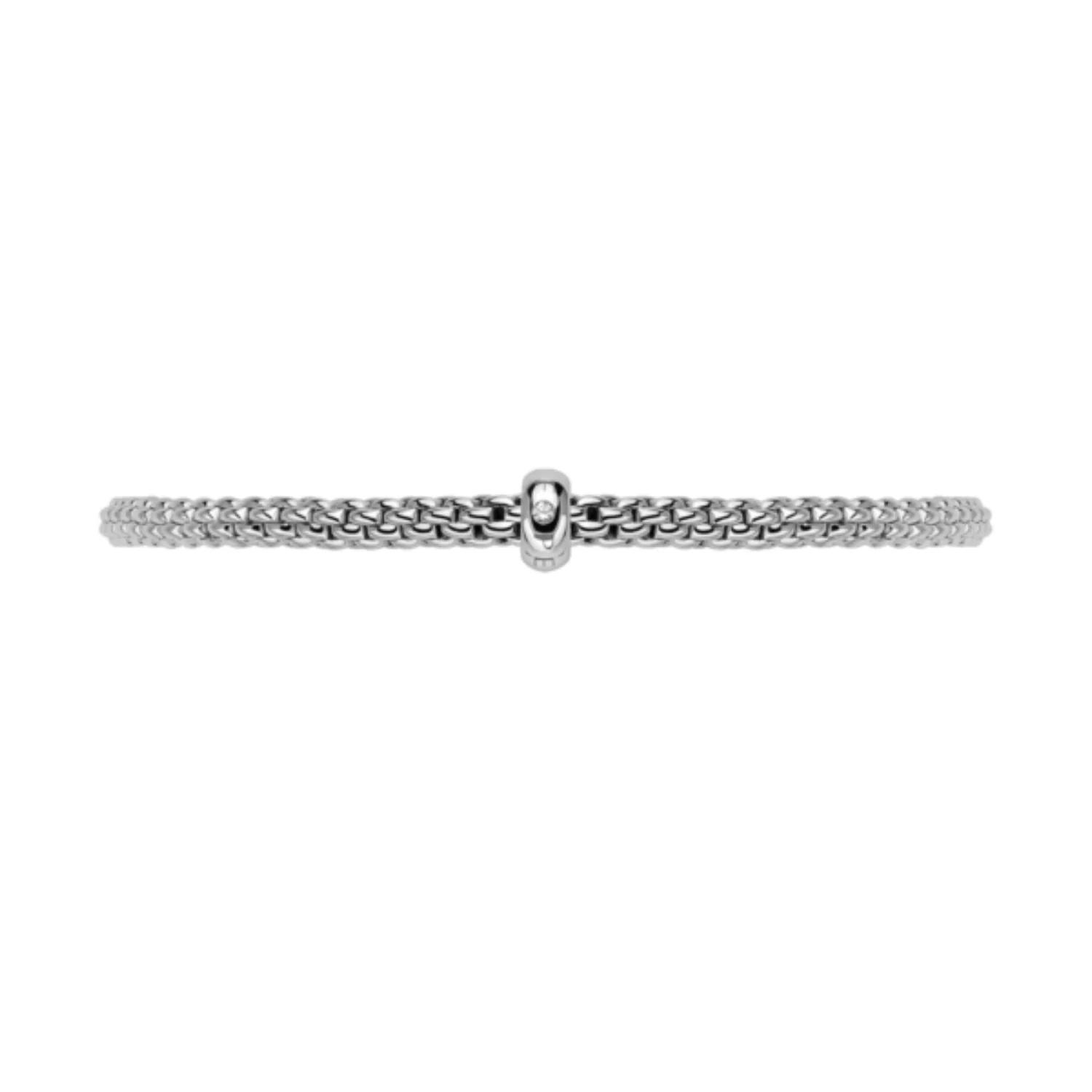 FOPE Flex'it Prima 18ct White Gold 0.01ct Diamond Set Bracelet Medium - Image 2