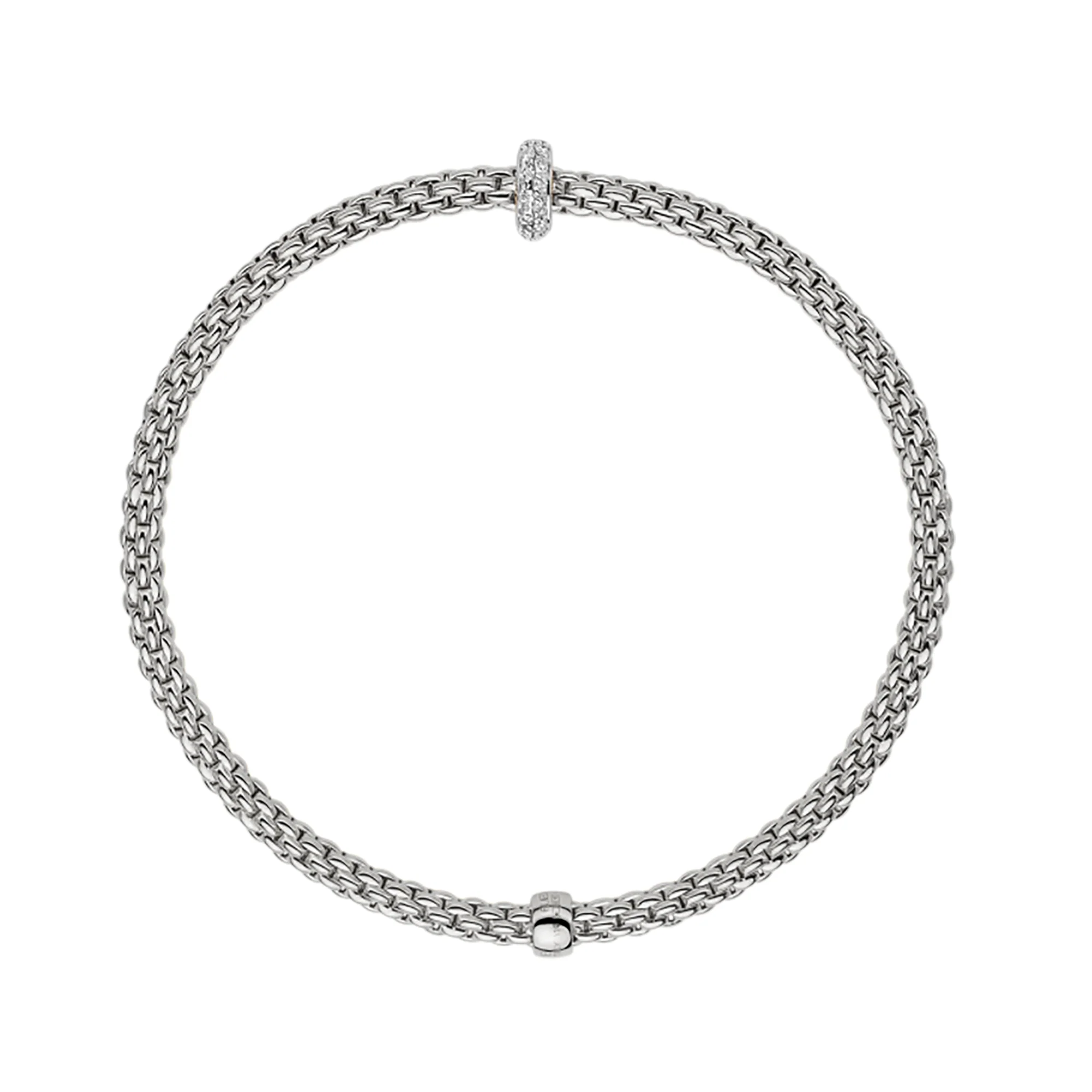 FOPE Flex'it Prima 18ct White Gold 0.18ct Diamond Set Bracelet Medium - Image 2
