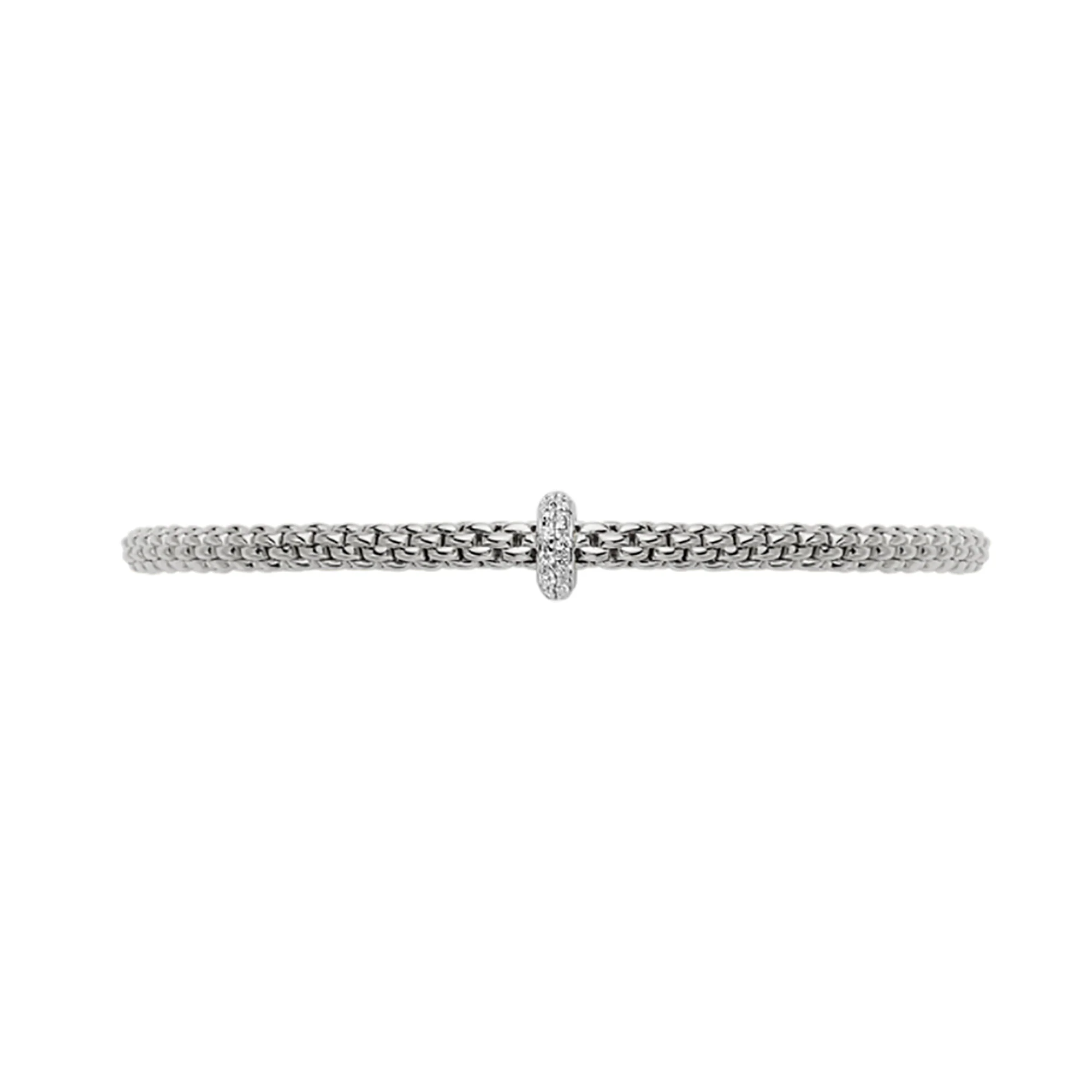 FOPE Flex'it Prima 18ct White Gold 0.18ct Diamond Set Bracelet Medium - Image 3