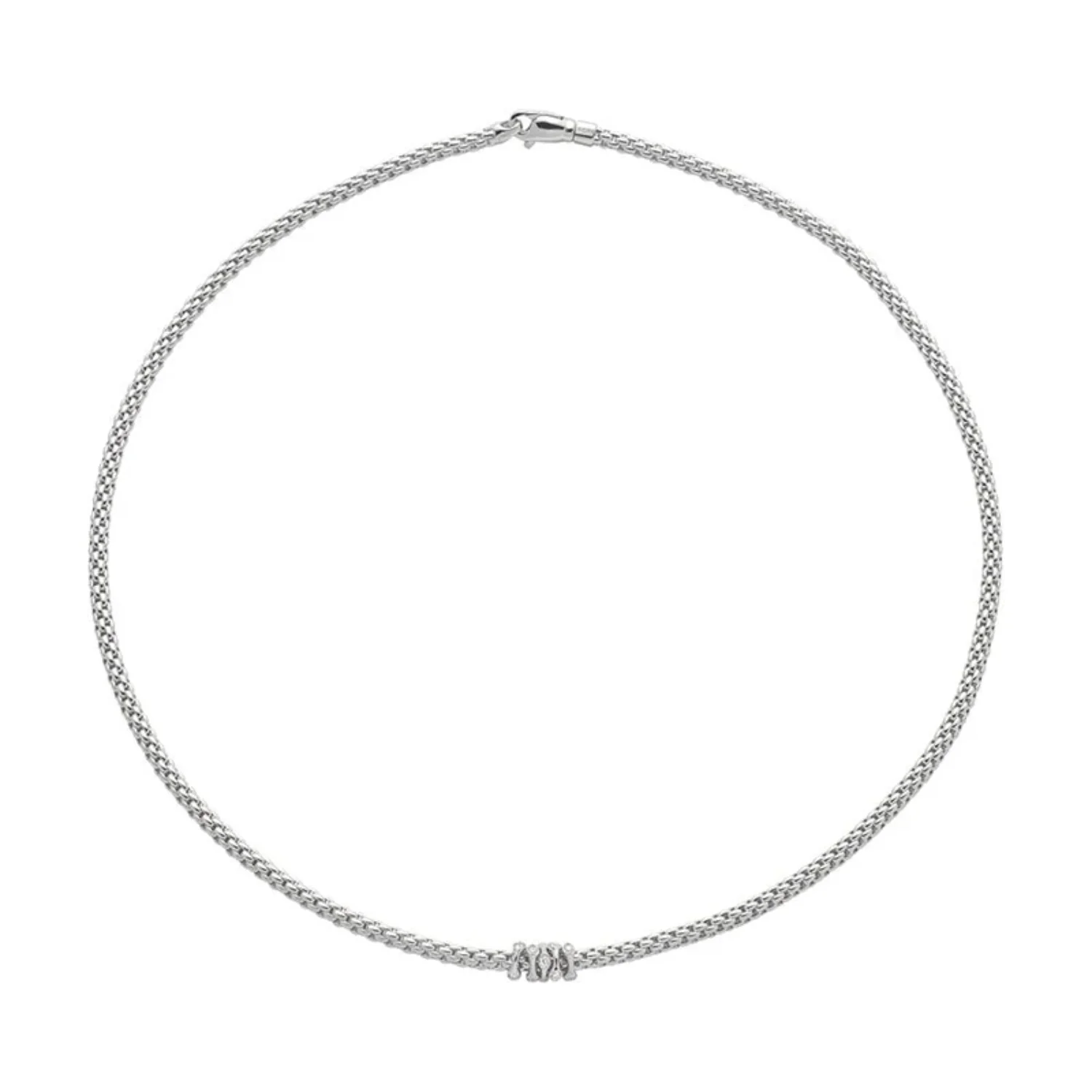 FOPE Flex'it Prima 18ct White Gold 0.20ct Diamond Set Necklace