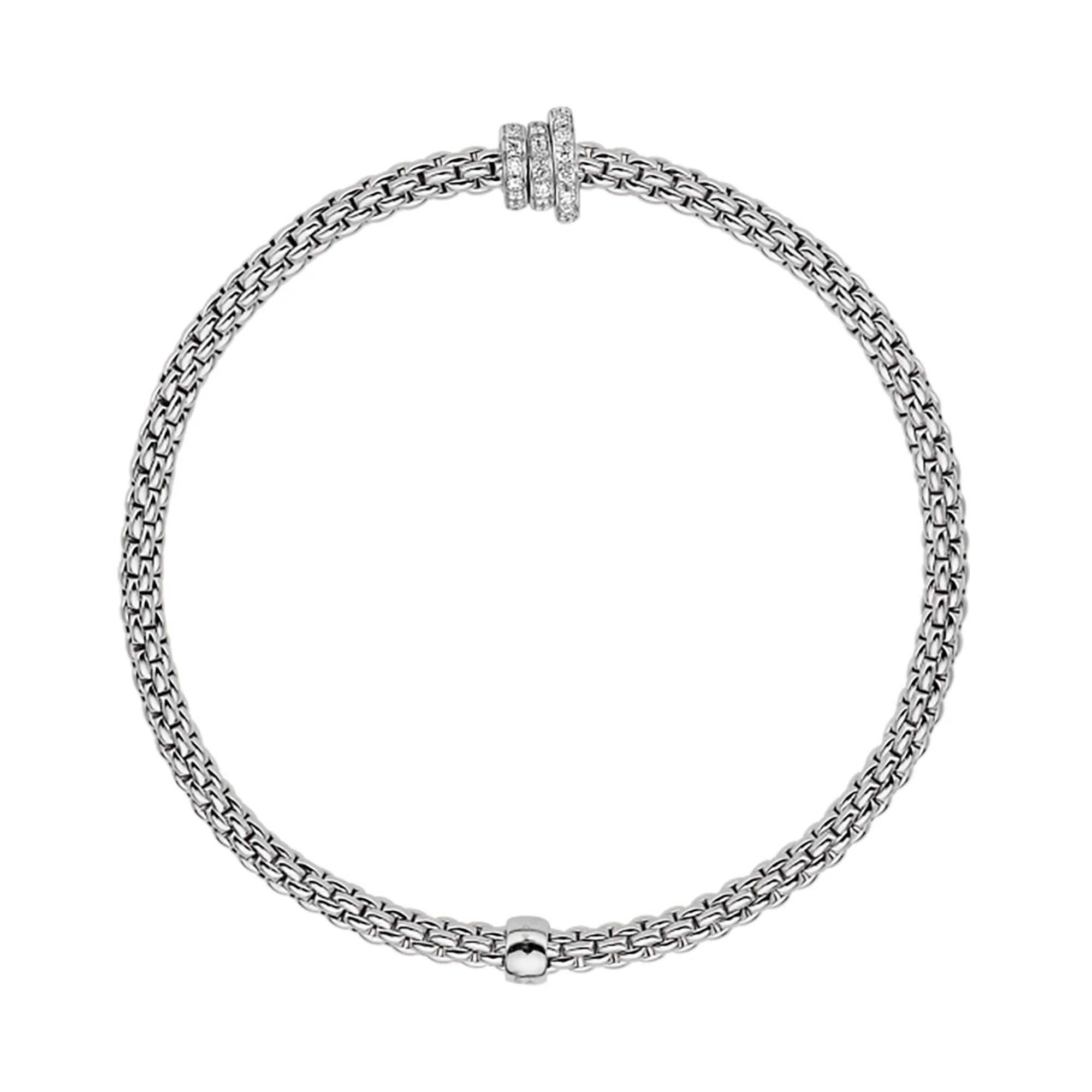 FOPE Flex'it Prima 18ct White Gold 0.31ct Diamond Set Bracelet Small - Image 2