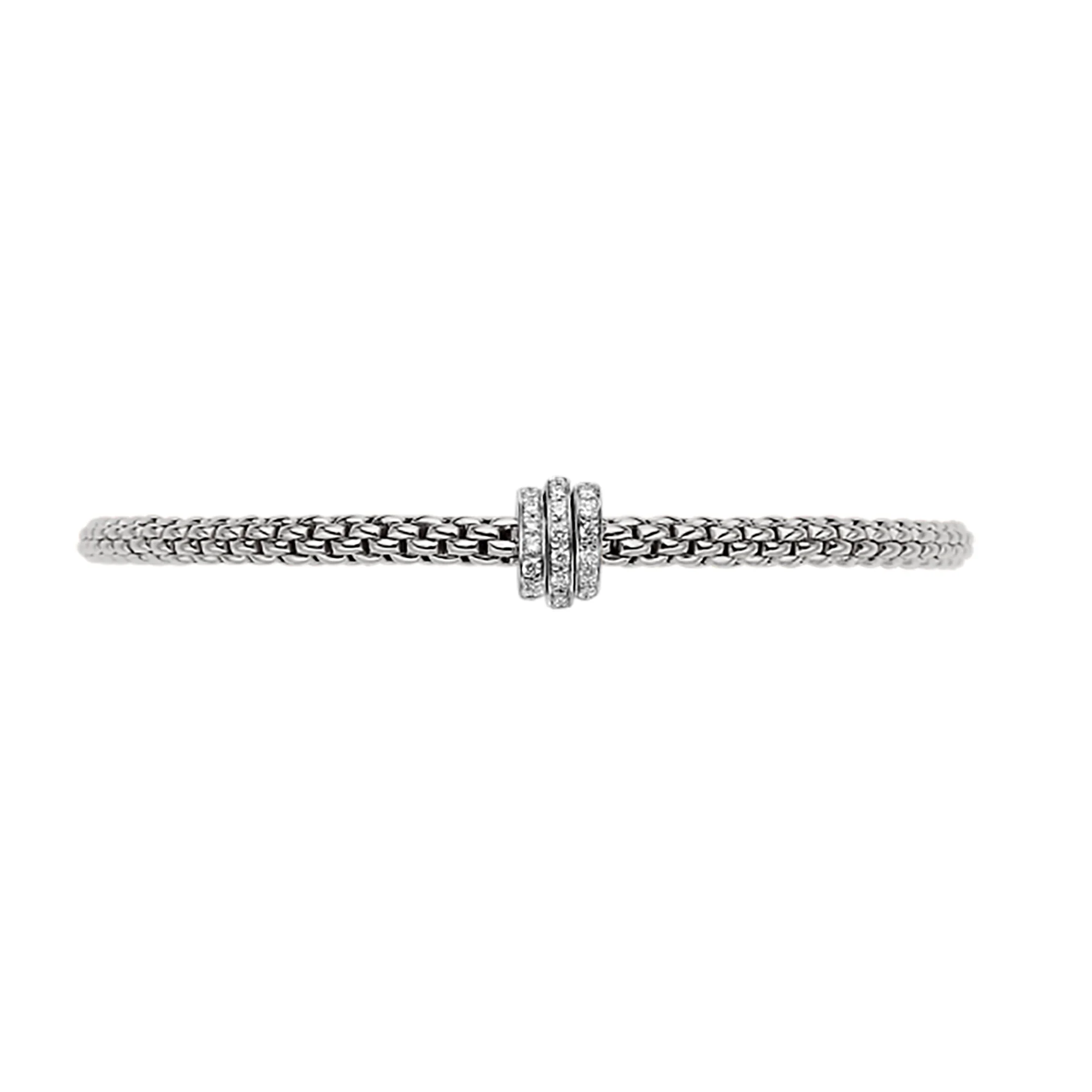 FOPE Flex'it Prima 18ct White Gold 0.31ct Diamond Set Bracelet Small - Image 3