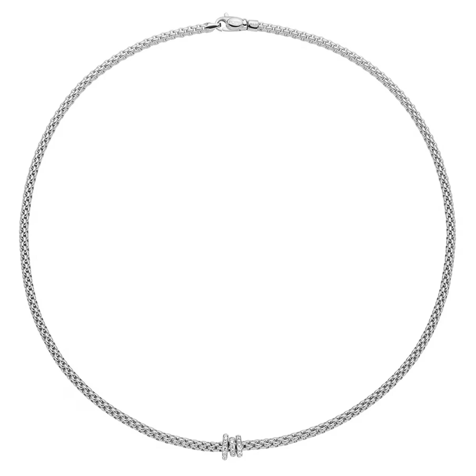 FOPE Flex'it Prima 18ct White Gold 0.31ct Diamond Set Necklace 43cm