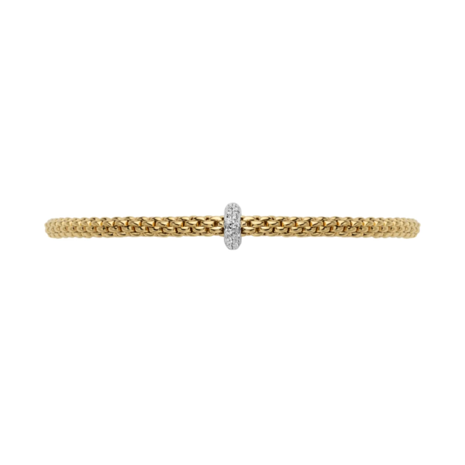 FOPE Flex'it Prima 18ct Yellow and White Gold 0.18ct Diamond Set Bracelet Medium - Image 2