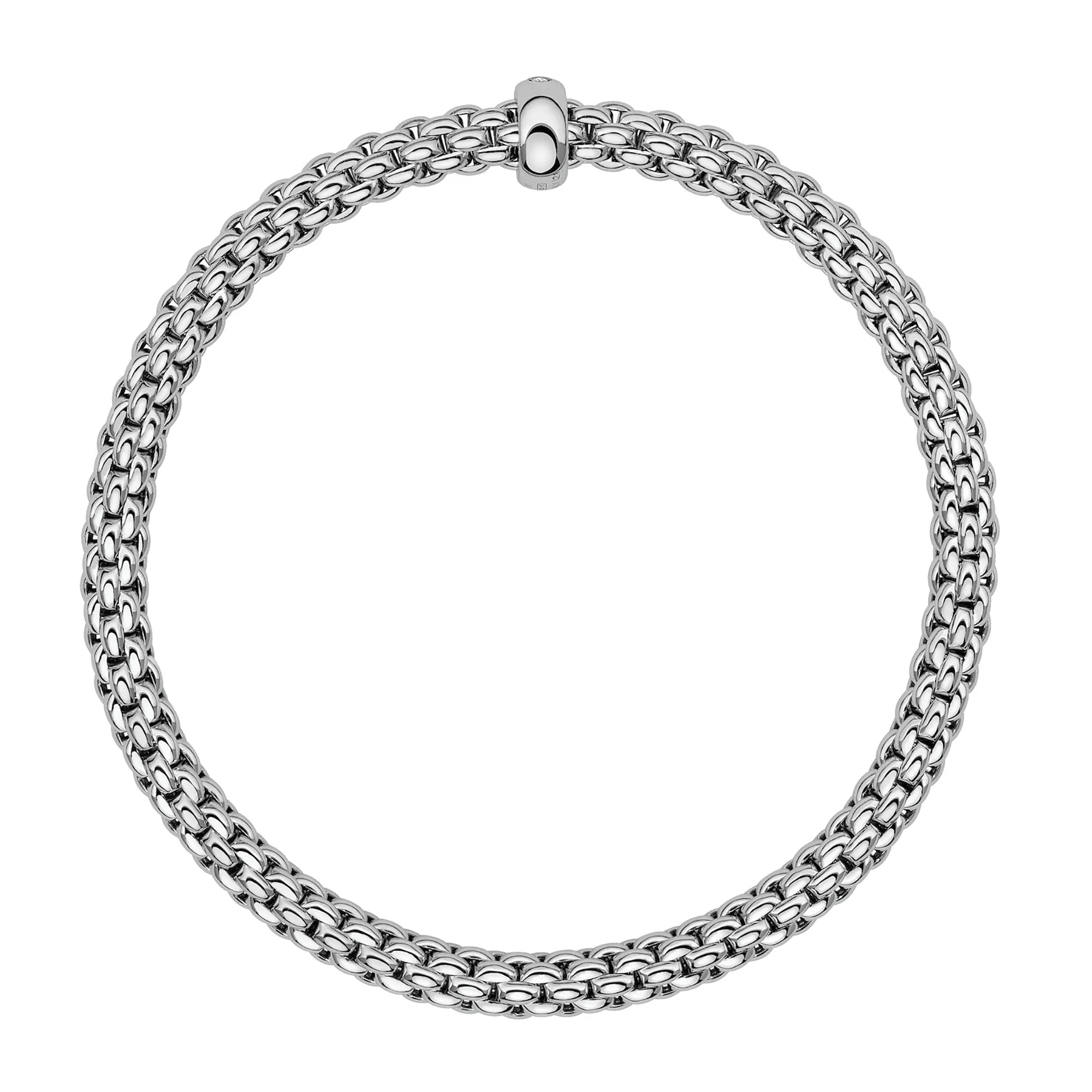 FOPE Flex'it Solo 18ct White Gold 0.01ct Diamond Set Bracelet Large - Image 3