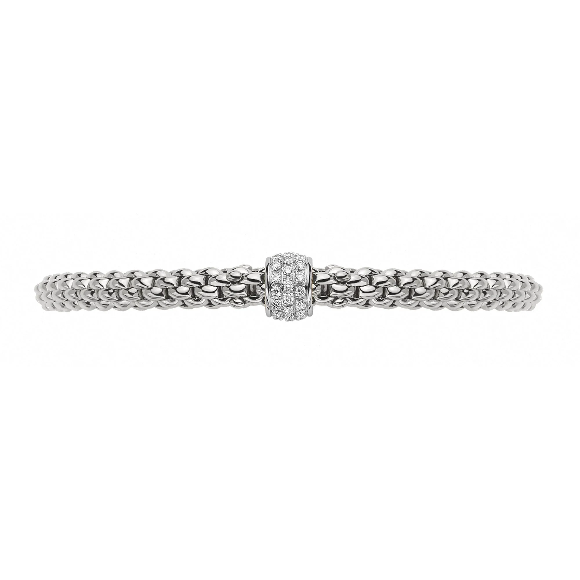 FOPE Flex'it Solo 18ct White Gold 0.29ct Diamond Set Bracelet Medium - Image 3