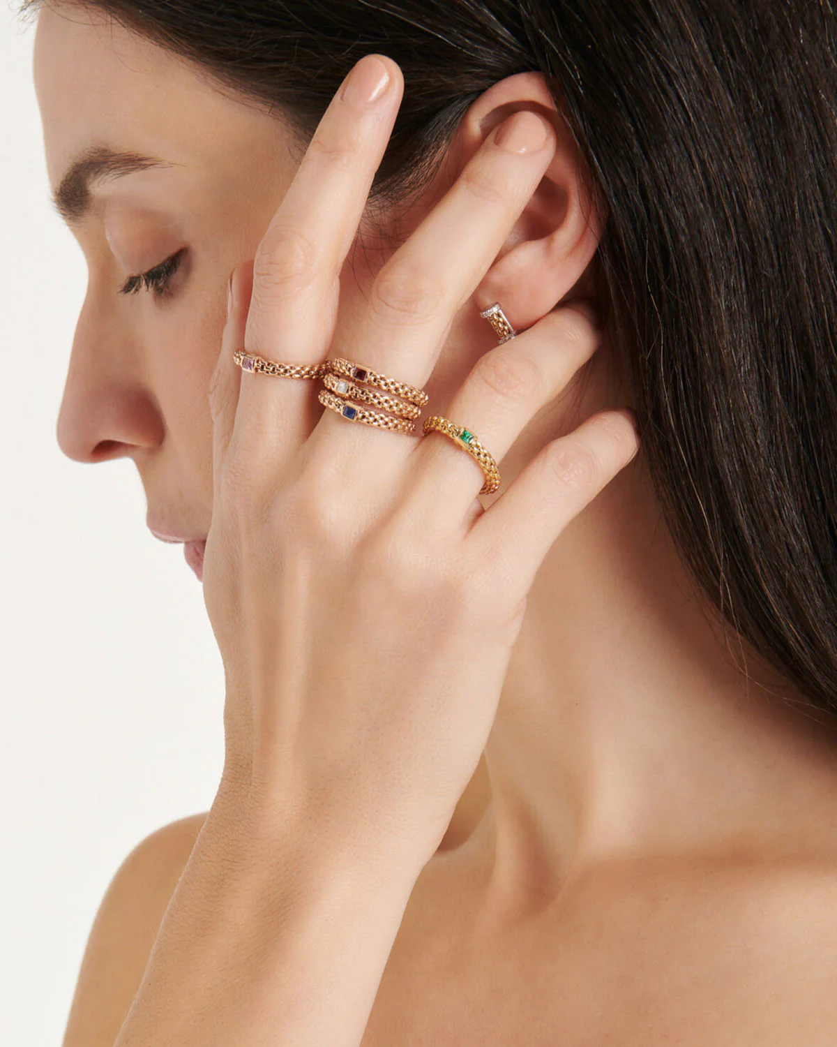 FOPE Flex'it Souls 18ct Rose Gold 0.09ct Diamond Set Ring Medium - Image 4