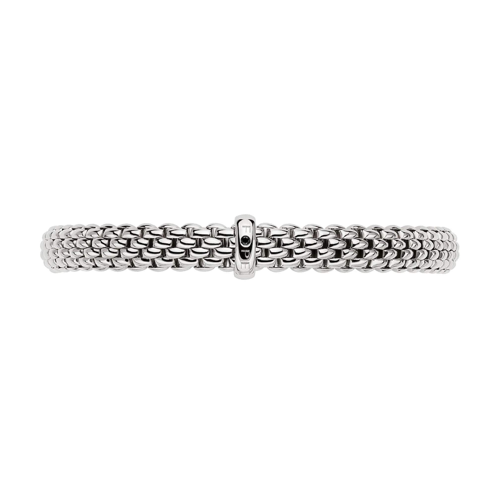 FOPE Flex'it VendĂ´me 18ct White Gold 0.01ct Black Diamond Set Bracelet Large - Image 3