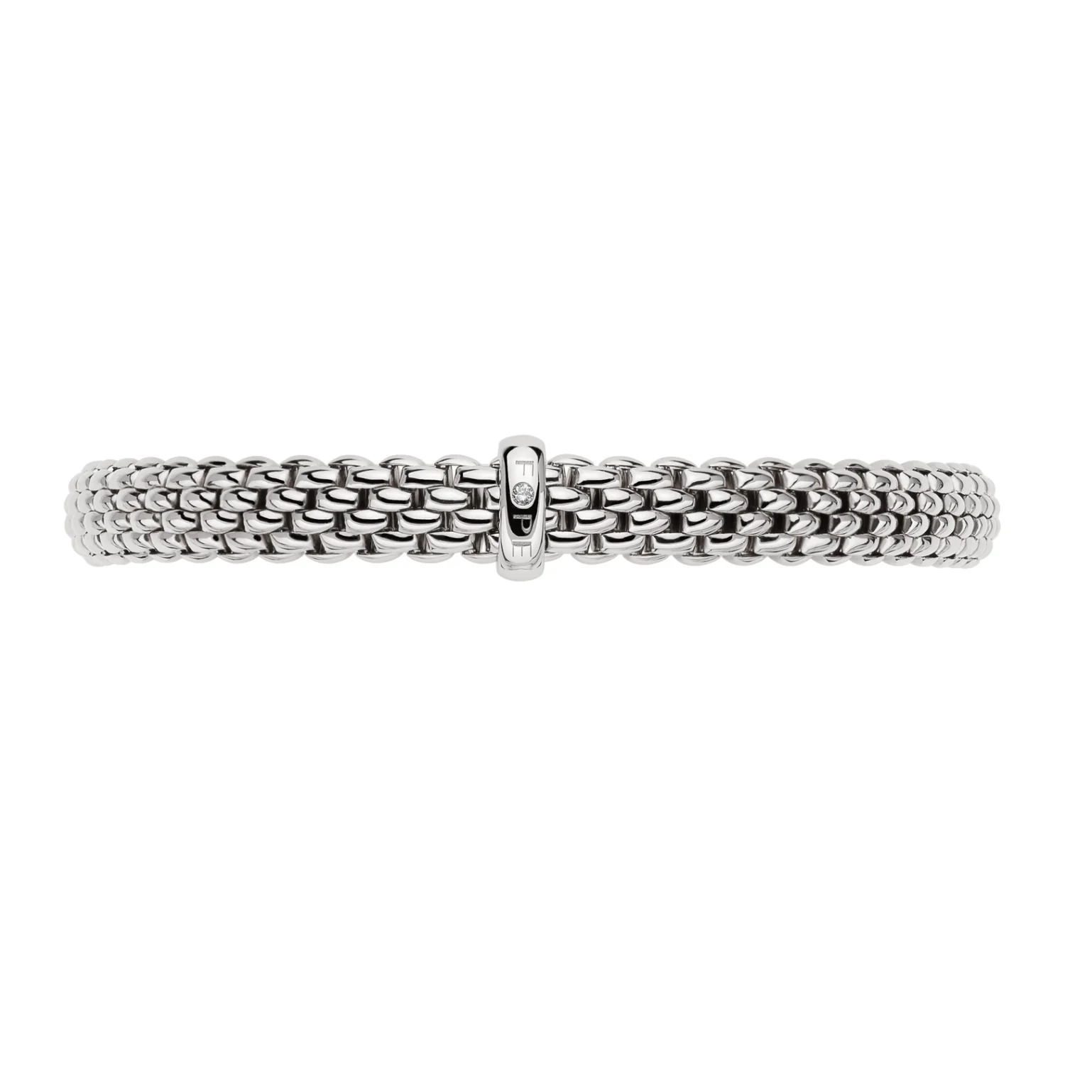FOPE Flex'it Vendôme 18ct White Gold 0.01ct Diamond Set Bracelet Large - Image 2