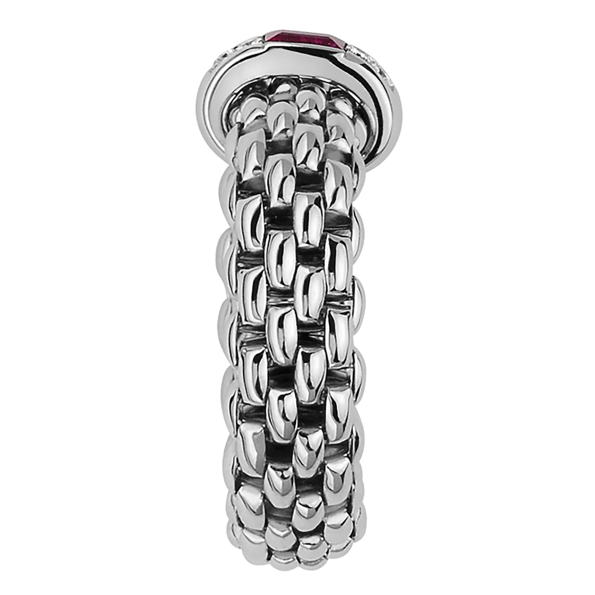 FOPE Flex'it Vendome 18ct White Gold Ruby and Diamond Ring Medium - Image 2