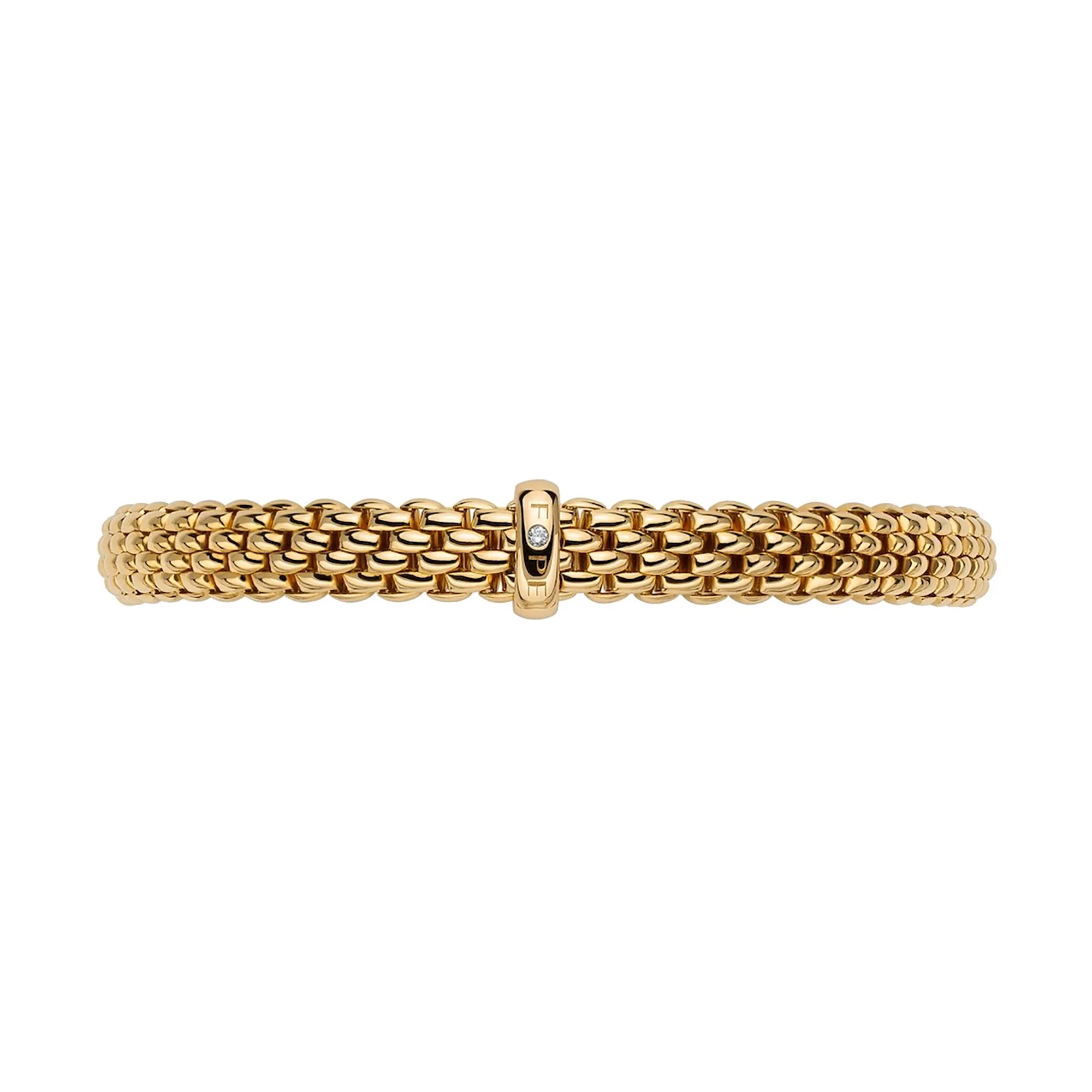 FOPE Flex'it Vendôme 18ct Yellow Gold 0.01ct Diamond Set Bracelet Small - Image 3