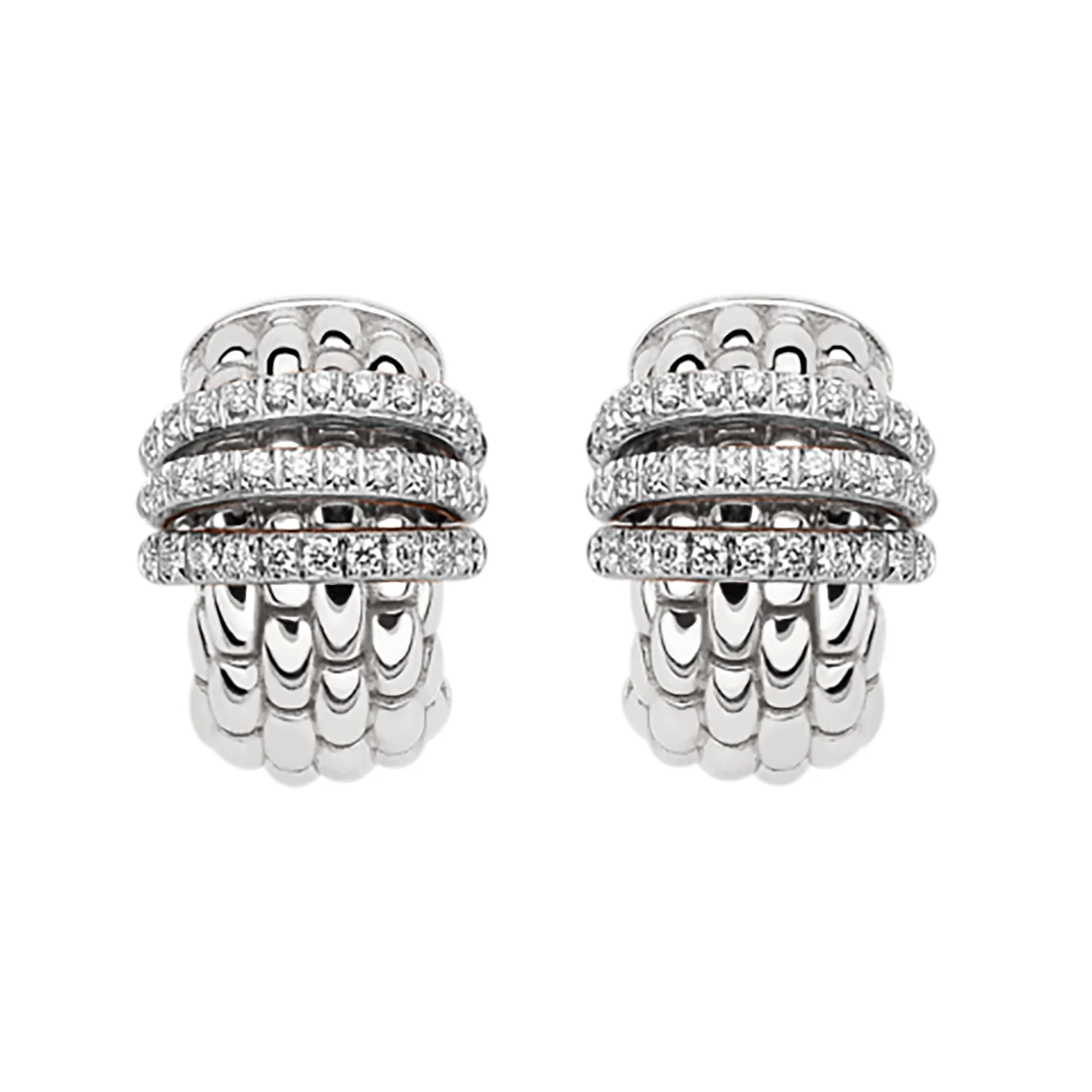 FOPE Panorama 18ct White Gold 0.46ct Diamond Set Hoop Earrings