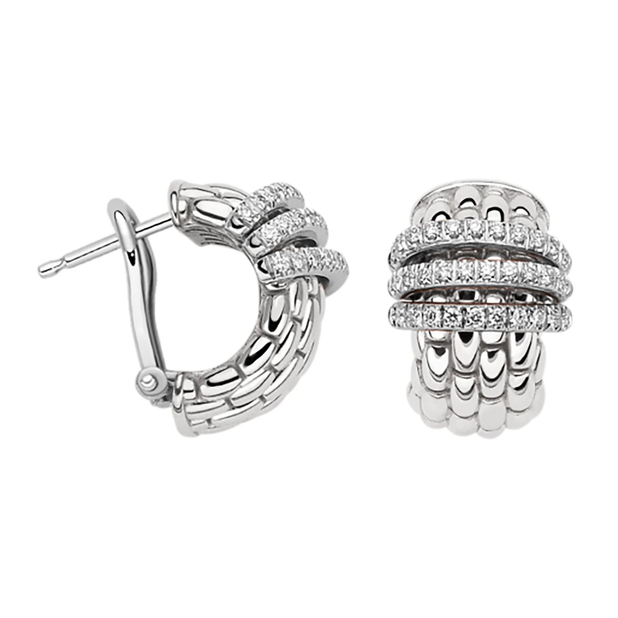 FOPE Panorama 18ct White Gold 0.46ct Diamond Set Hoop Earrings - Image 2