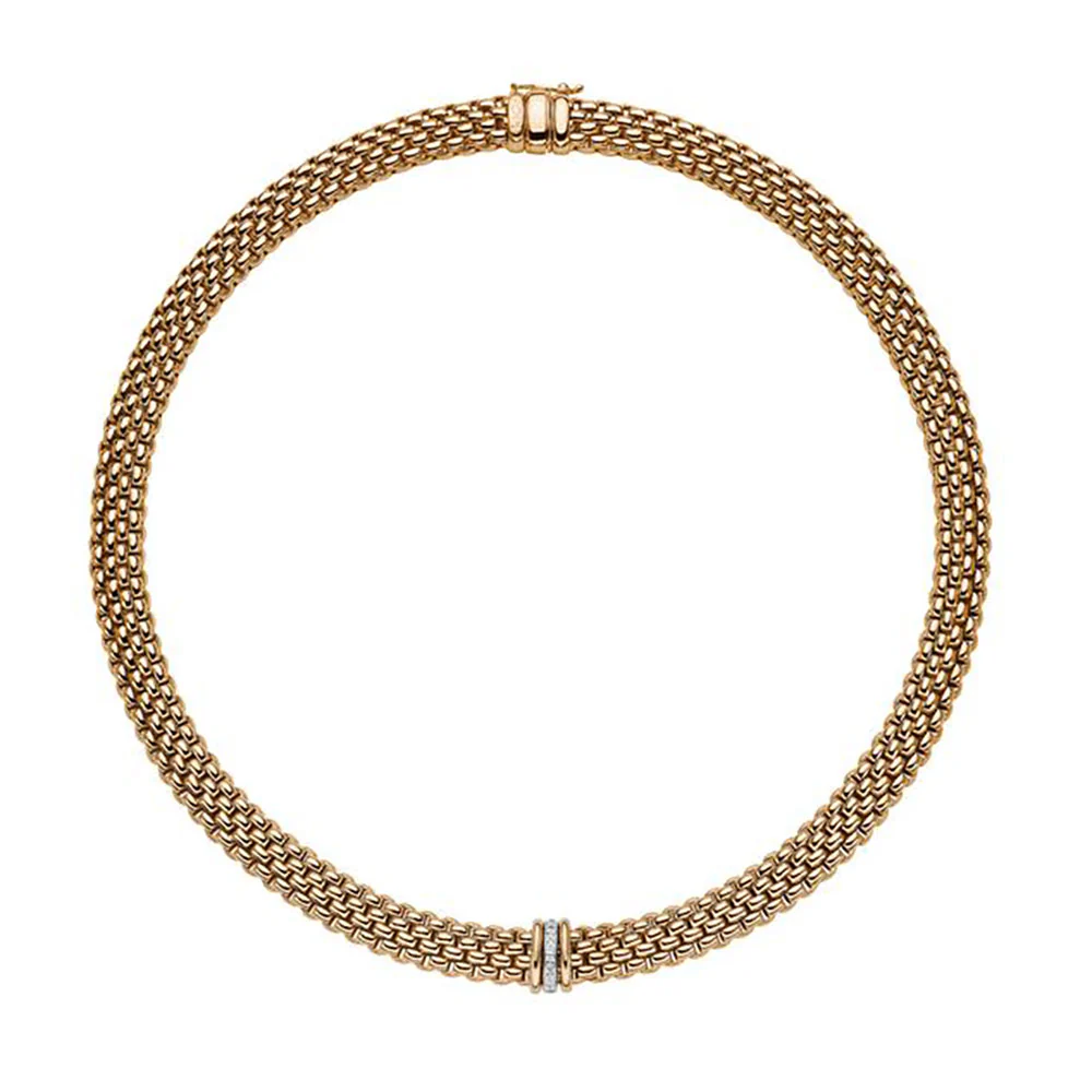 FOPE Panorama 18ct Yellow and White Gold 0.08ct Diamond Set Necklace 42cm - Image 2