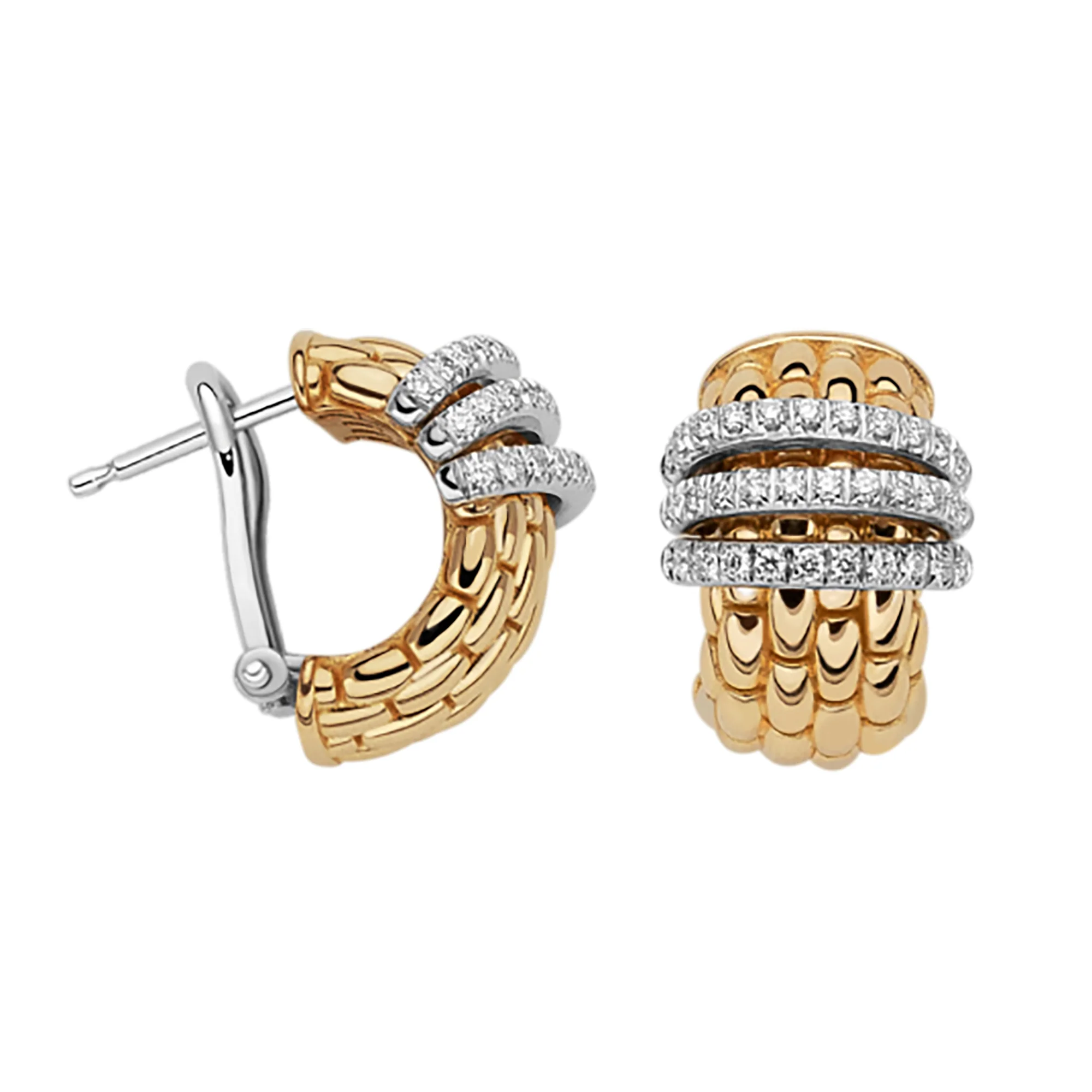 FOPE Panorama 18ct Yellow Gold 0.46ct Diamond Set Hoop Earrings - Image 2