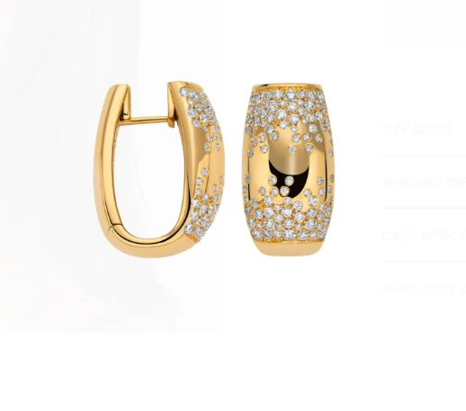FOPE Love Nest 18ct Yellow Gold Diamond Pave Set Earrings - Image 2