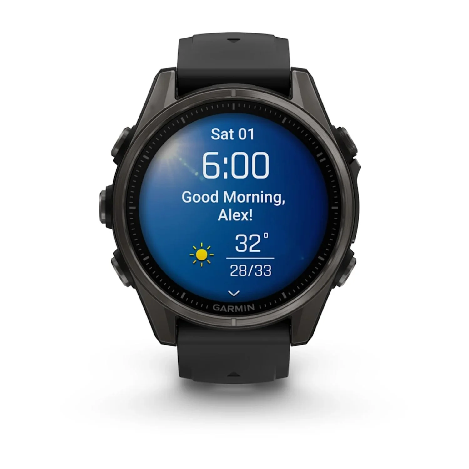 Garmin Fenix 8 43mm AMOLED Sapphire Carbon Grey DLC Pebble Grey Silicone Titanium Watch 010-02903-21 - Image 2