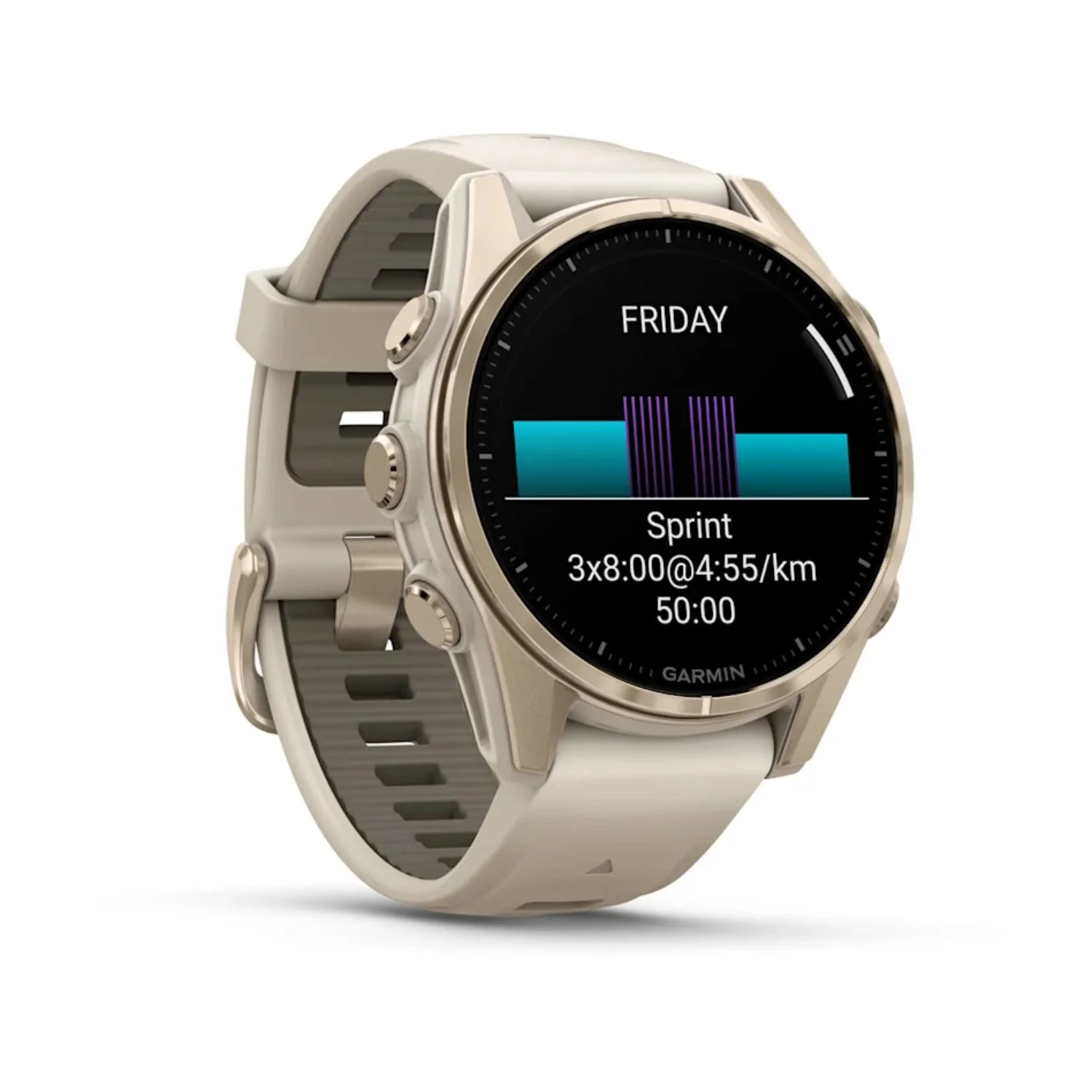 Garmin Fenix 8 43mm AMOLED Sapphire Soft Gold Sandstone Silicone Band Watch 010-02903-11 - Image 10